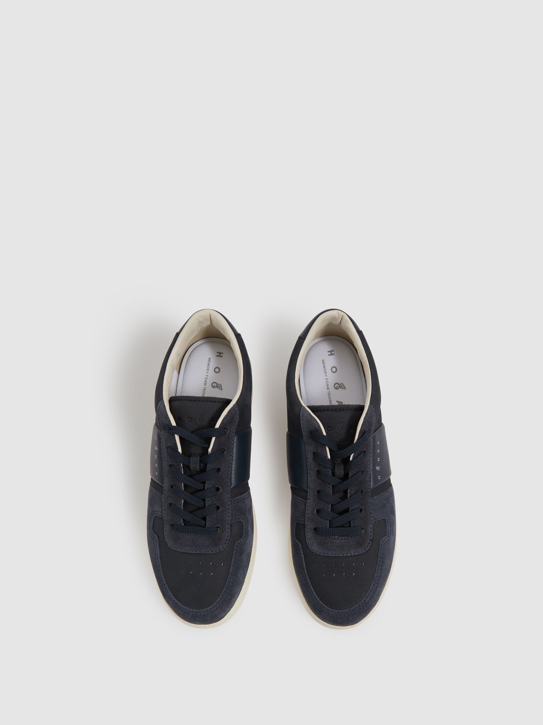 Hogan Leather And Suede Lace-Up Trainers in Black