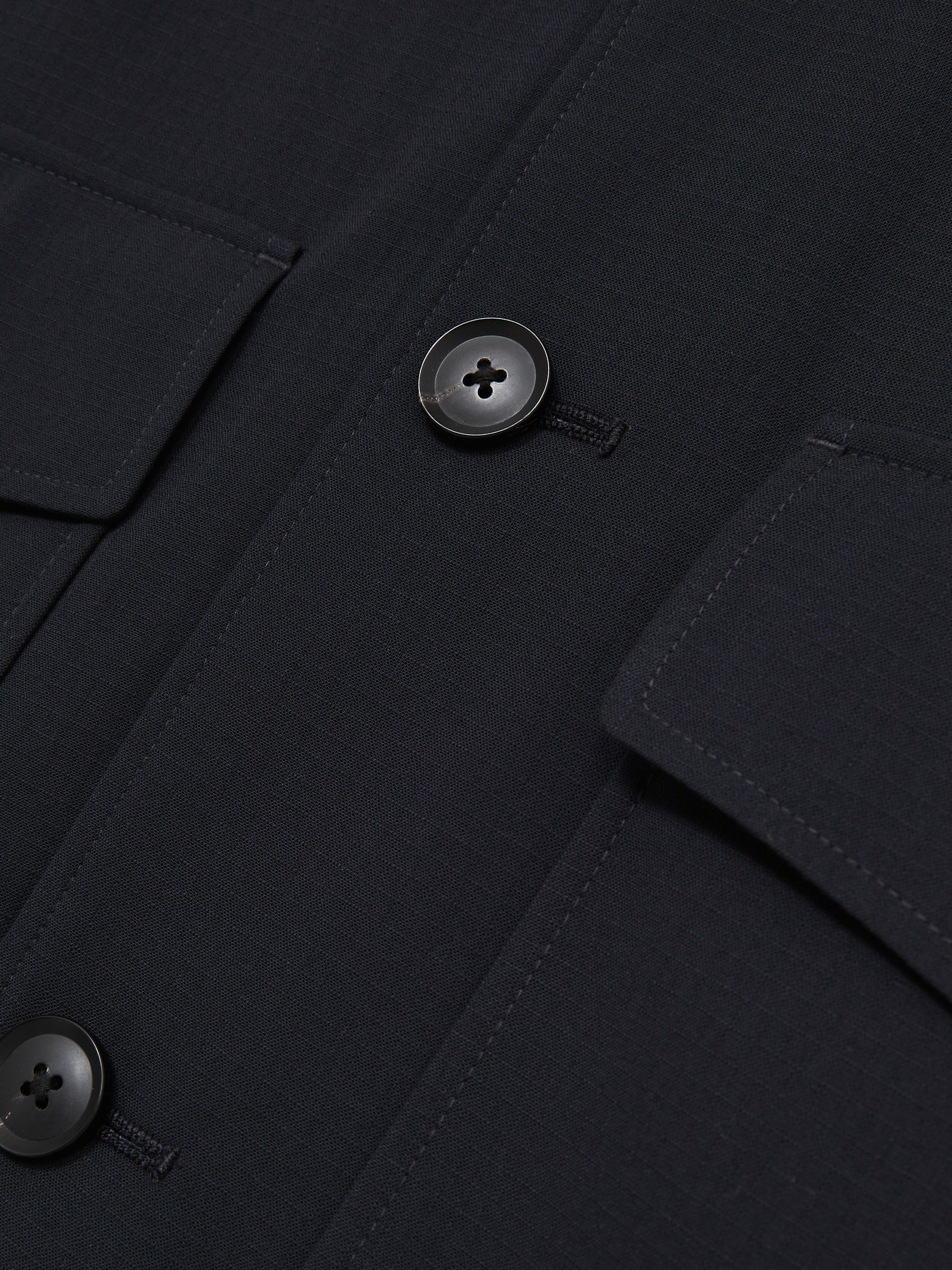 Textured Blouson Jacket in Navy