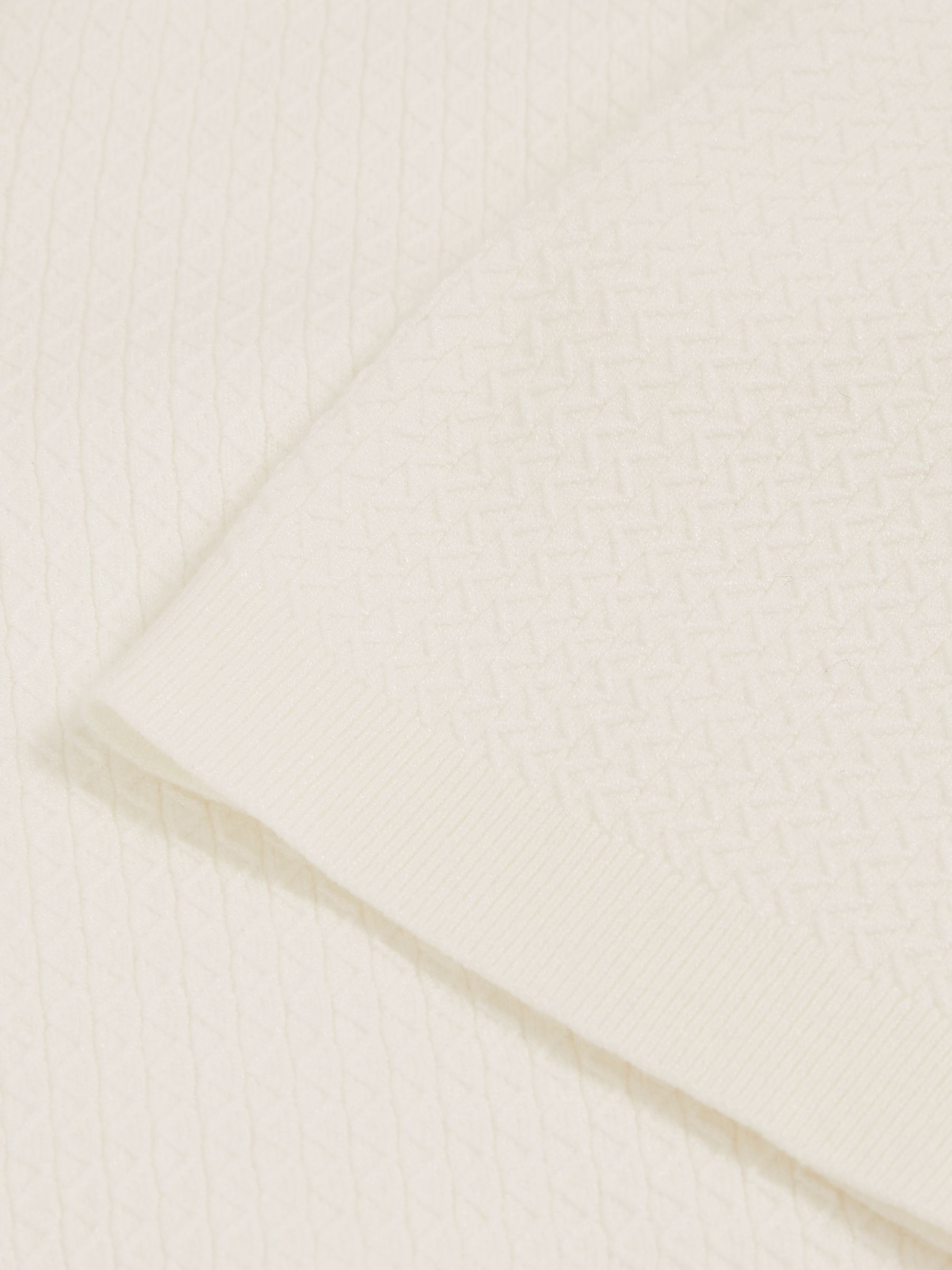 Open-Collar Knit Polo Shirt in White