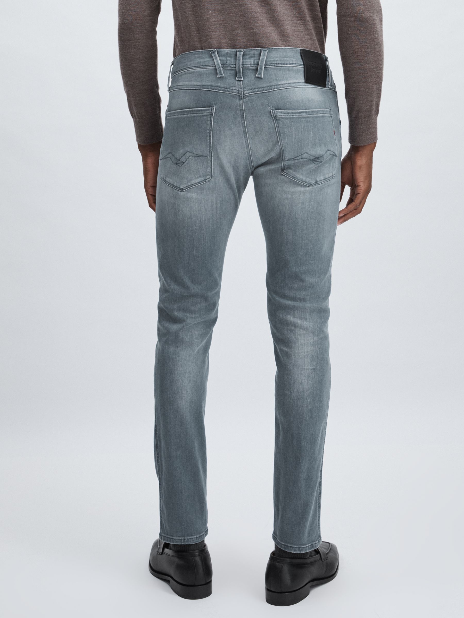 Replay Slim-Fit Hyperflex Jeans in Mid Grey