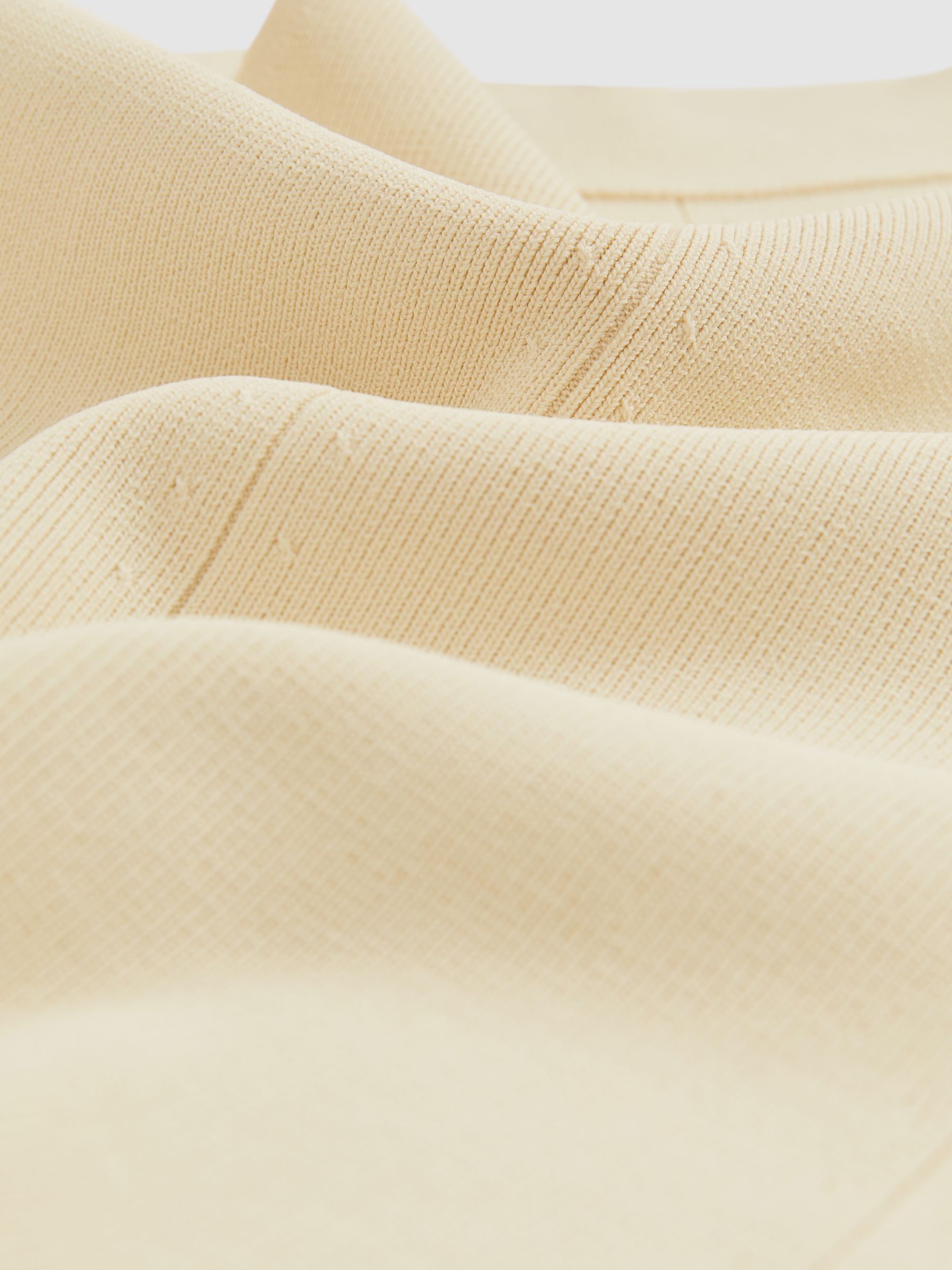 Rib Knit High Neck Vest in Ivory