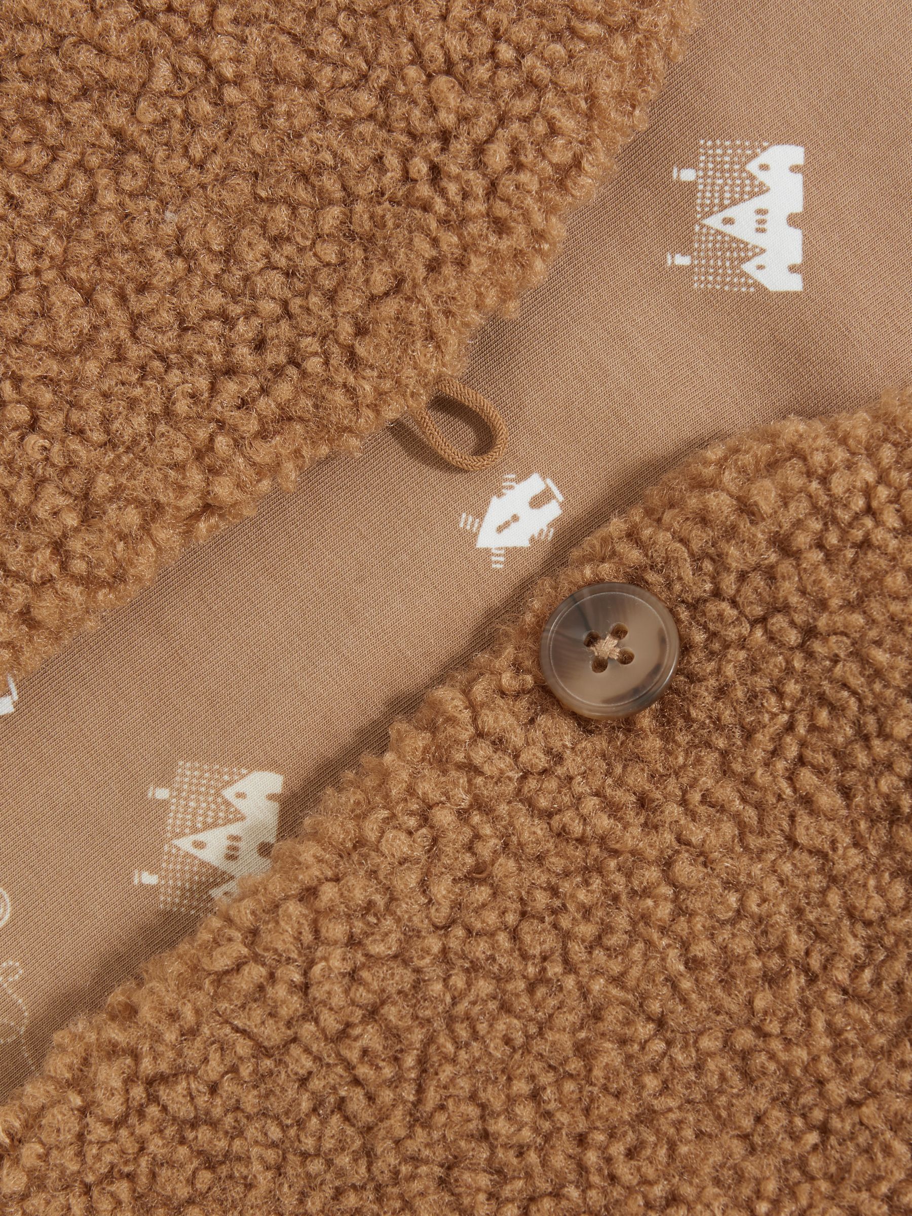 Reversible Fleece Single-Button Gilet in Neutral