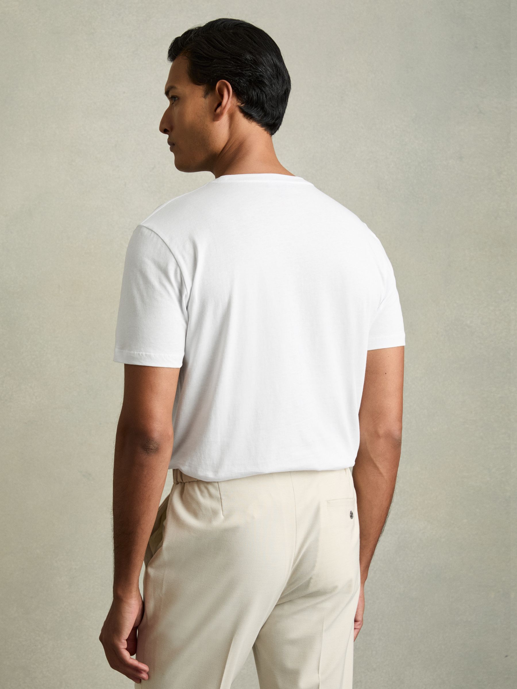 Cotton Crew Neck T-Shirt in White