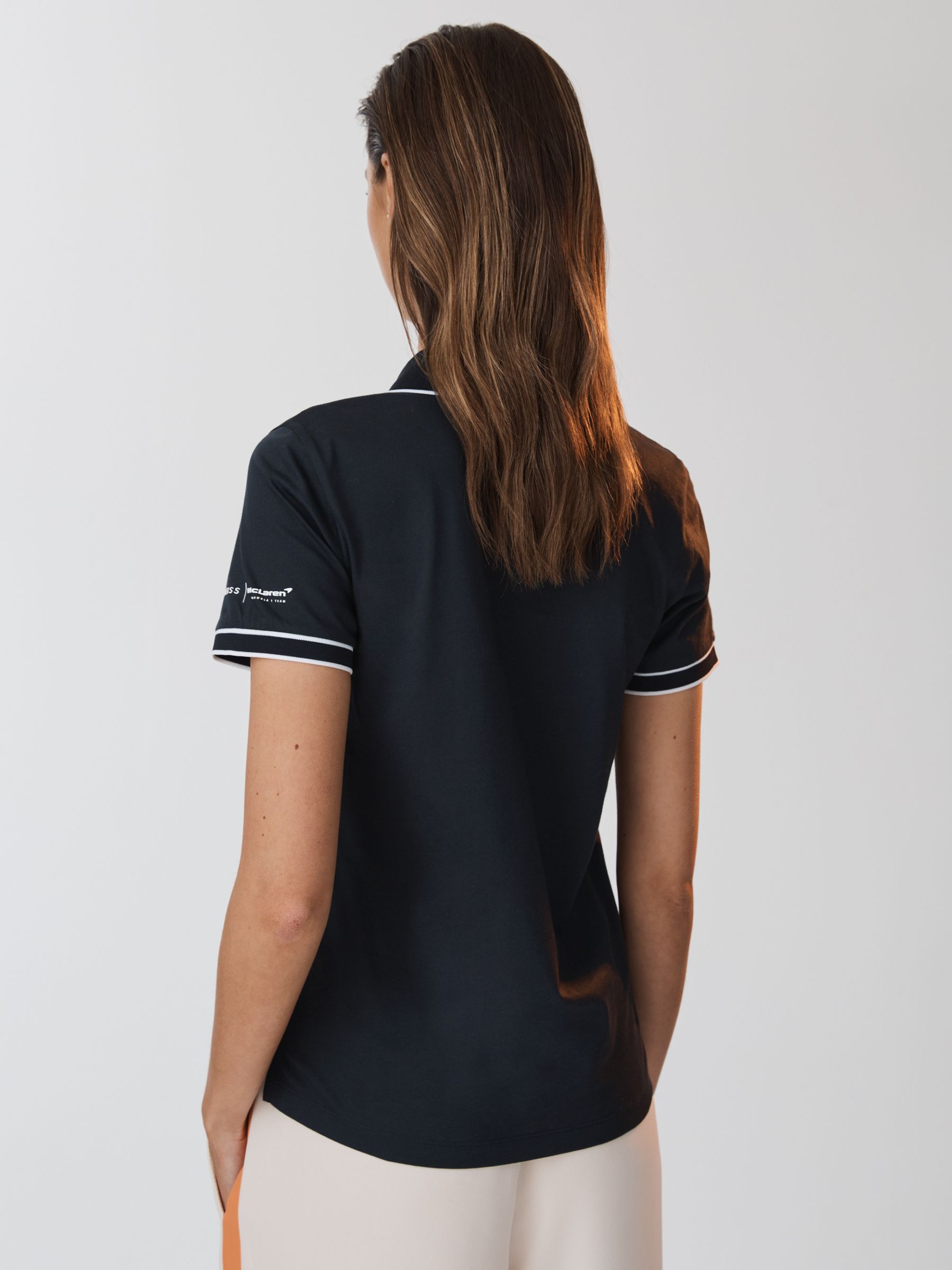McLaren F1 Mercerised Cotton Polo Shirt in Navy