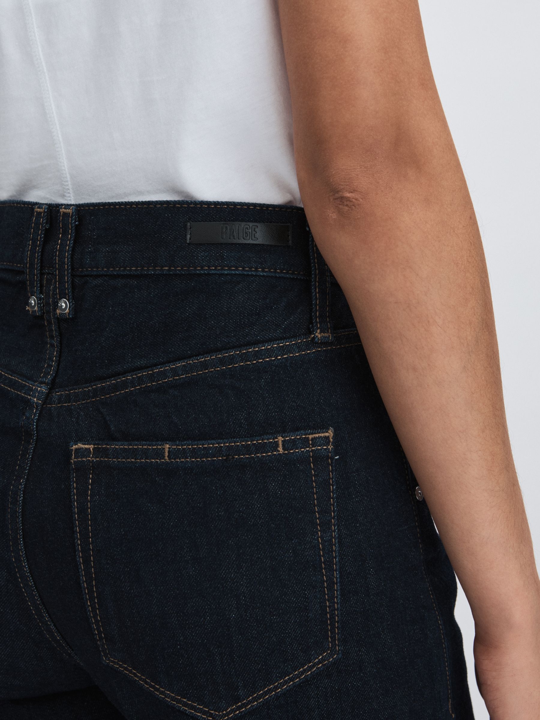 Paige Barrel-Leg Workwear Jeans in Black/Navy