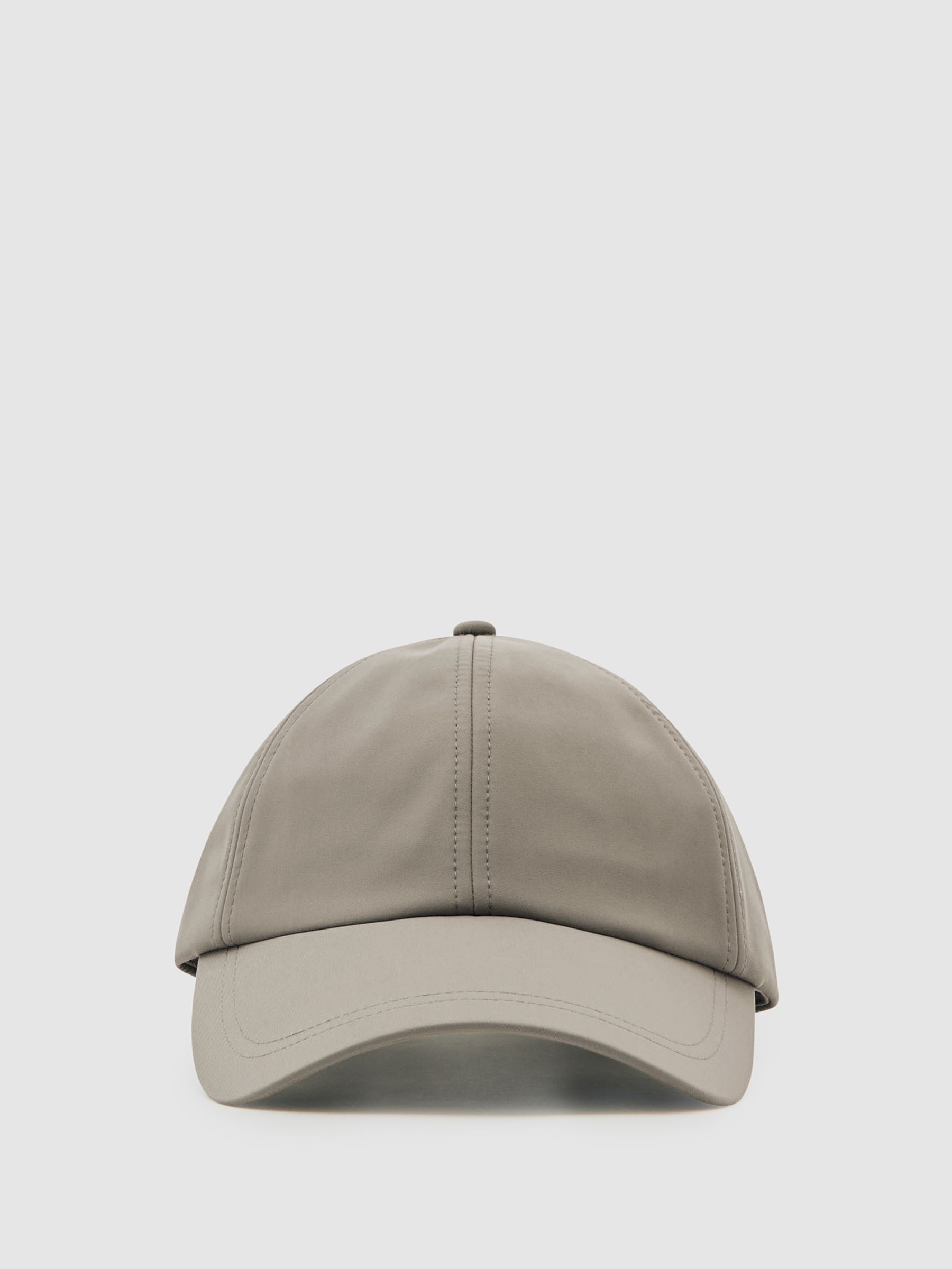 Embroidered Logo Tech Baseball Cap in Mushroom Brown