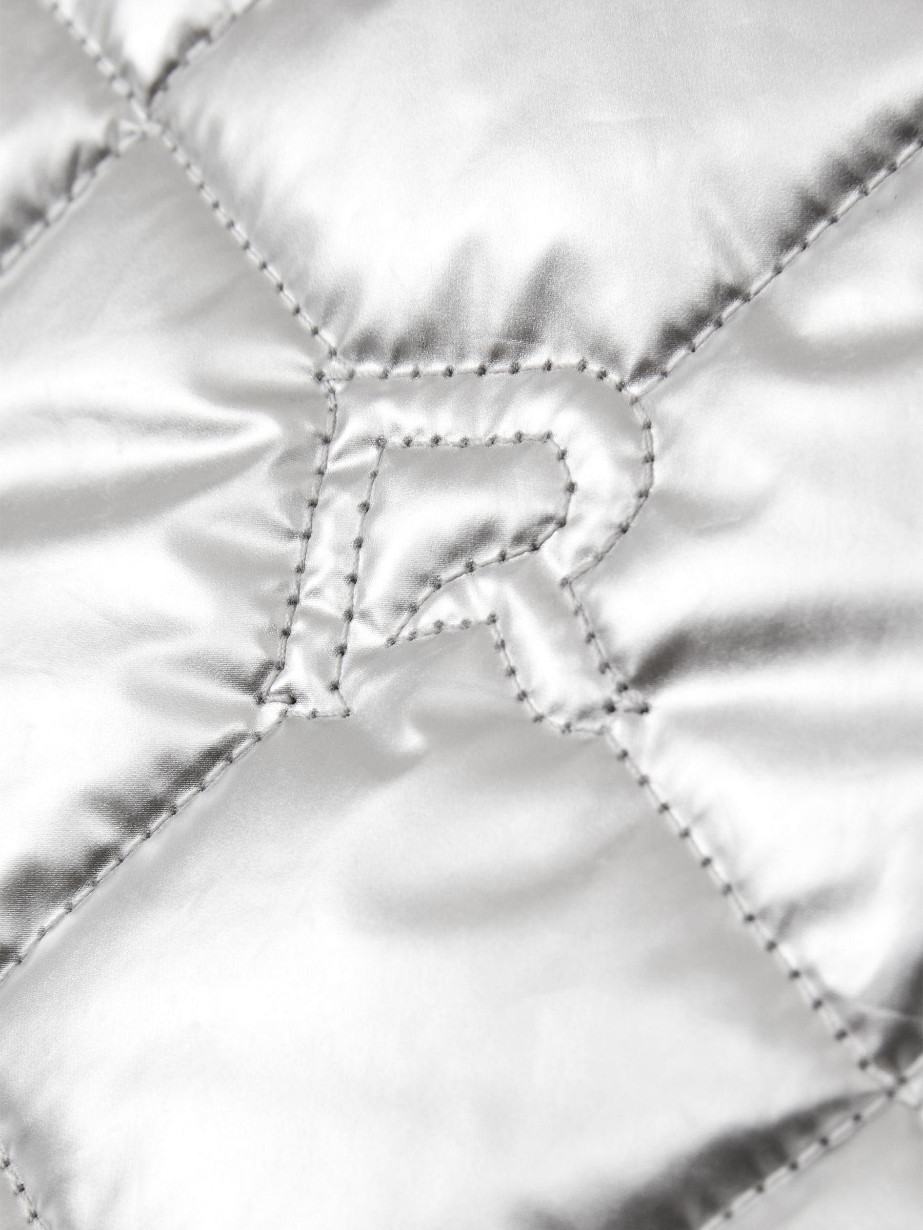 4-9 yrs Quilted Metallic Flared Dress in Silver