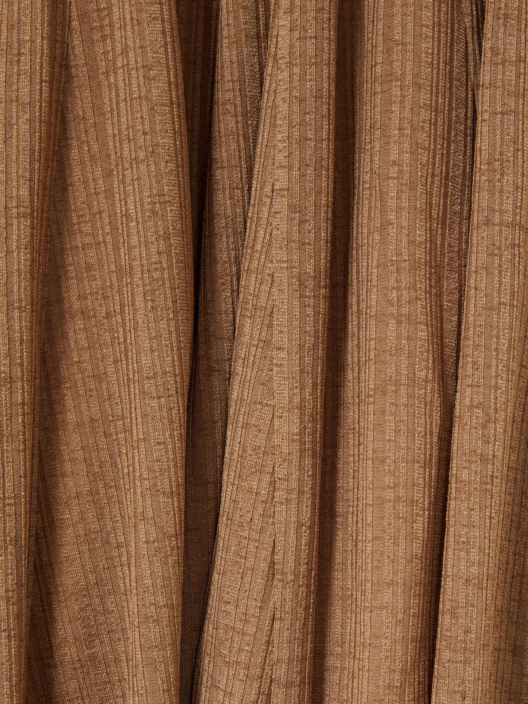 Jersey Ribbed Flared Mini Dress in Camel