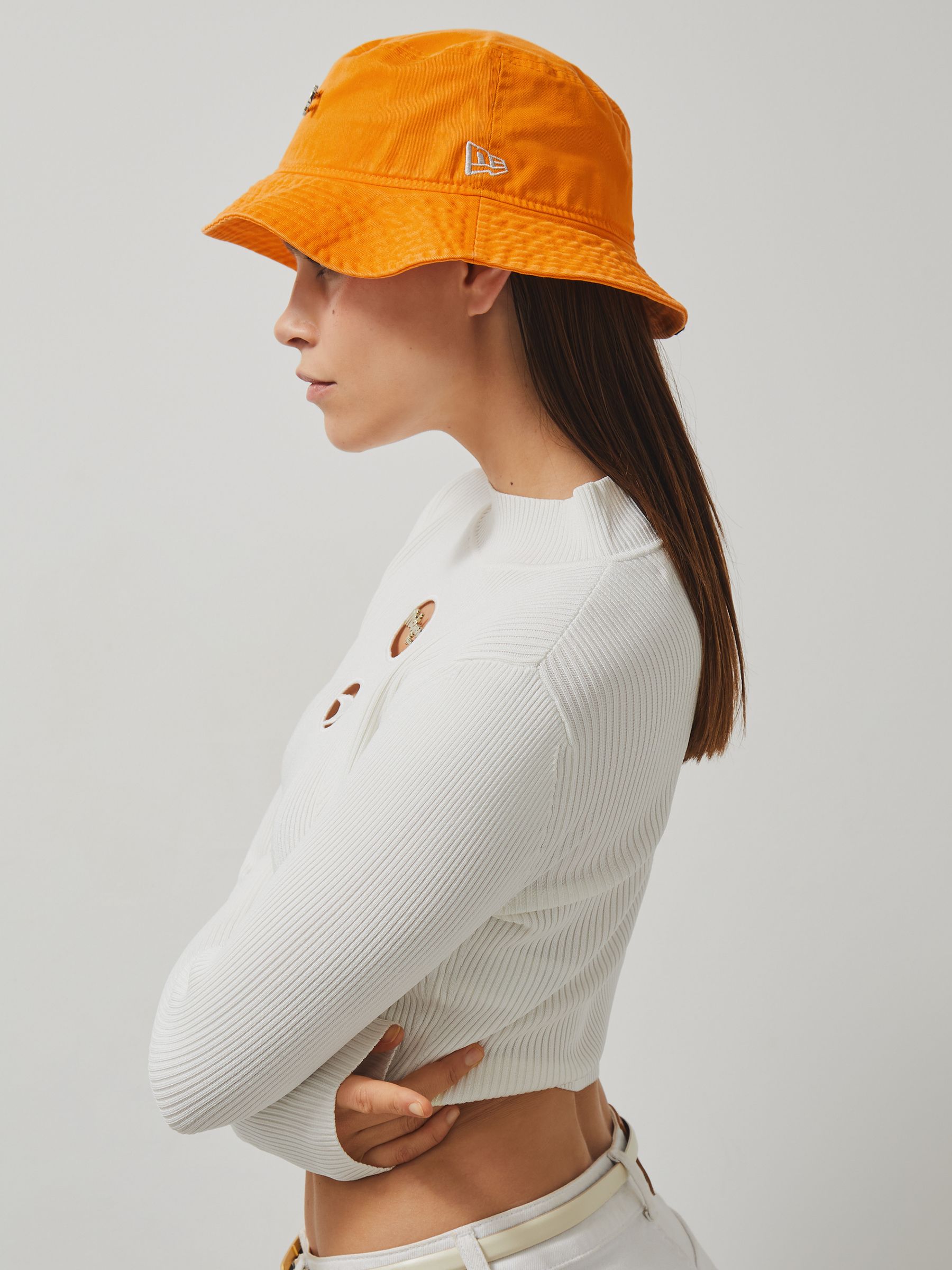 Unisex Fit McLaren Racing Cotton Bucket Hat in Papaya Orange