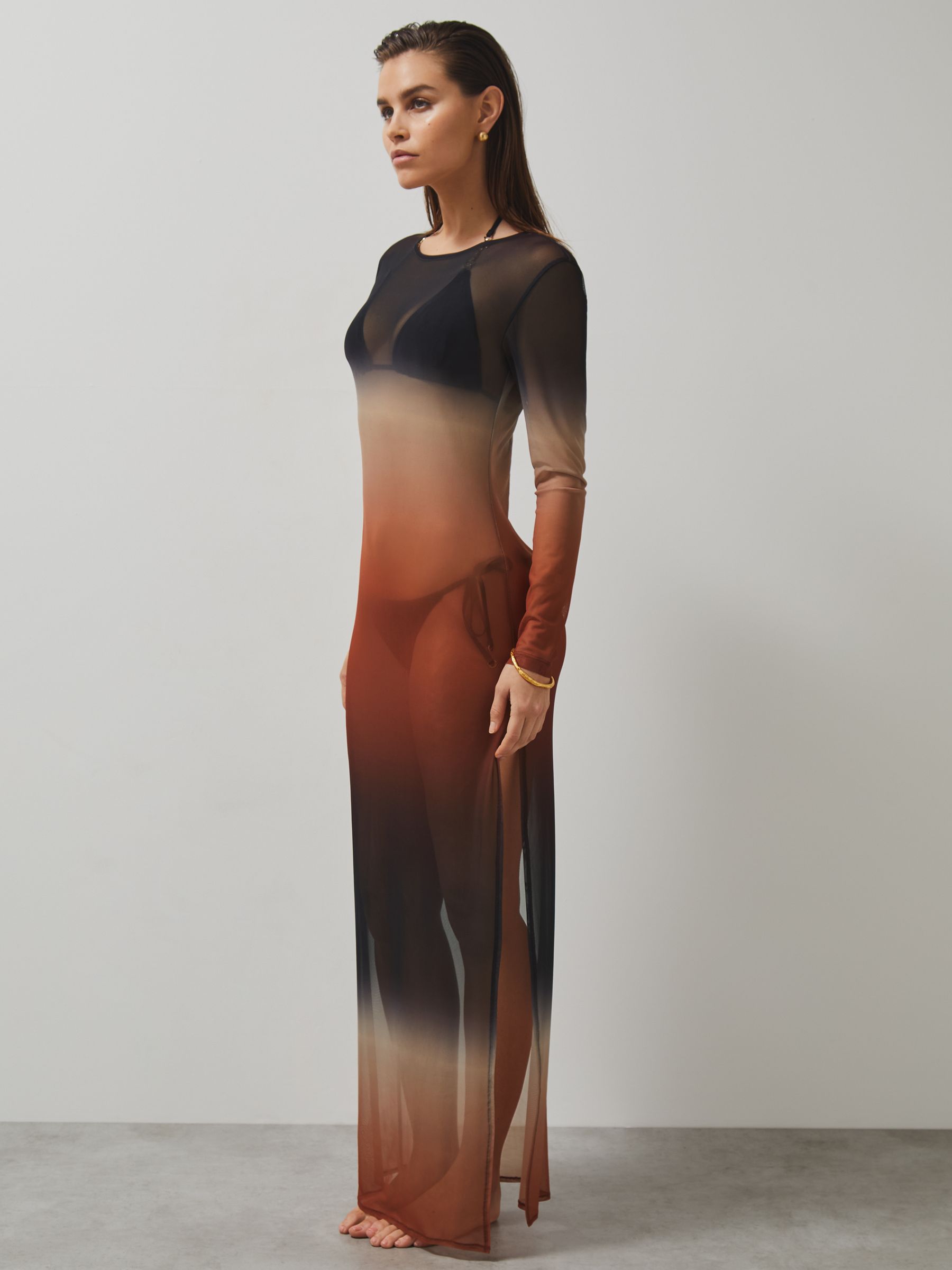 McLaren F1 Team Ombré Mesh Maxi Dress in Multi