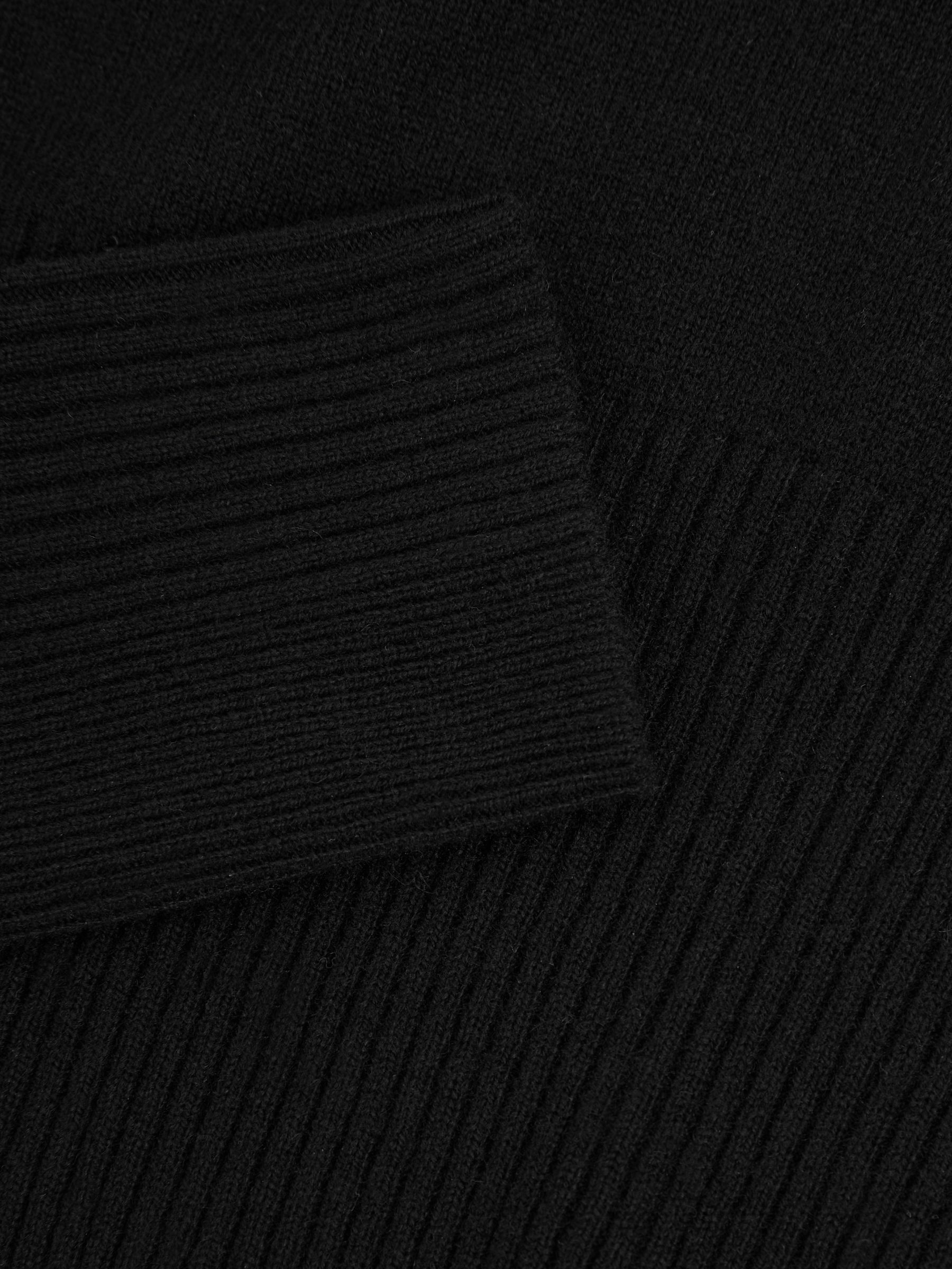 Wool Blend Crew Neck Jumper with Cashmere in Black