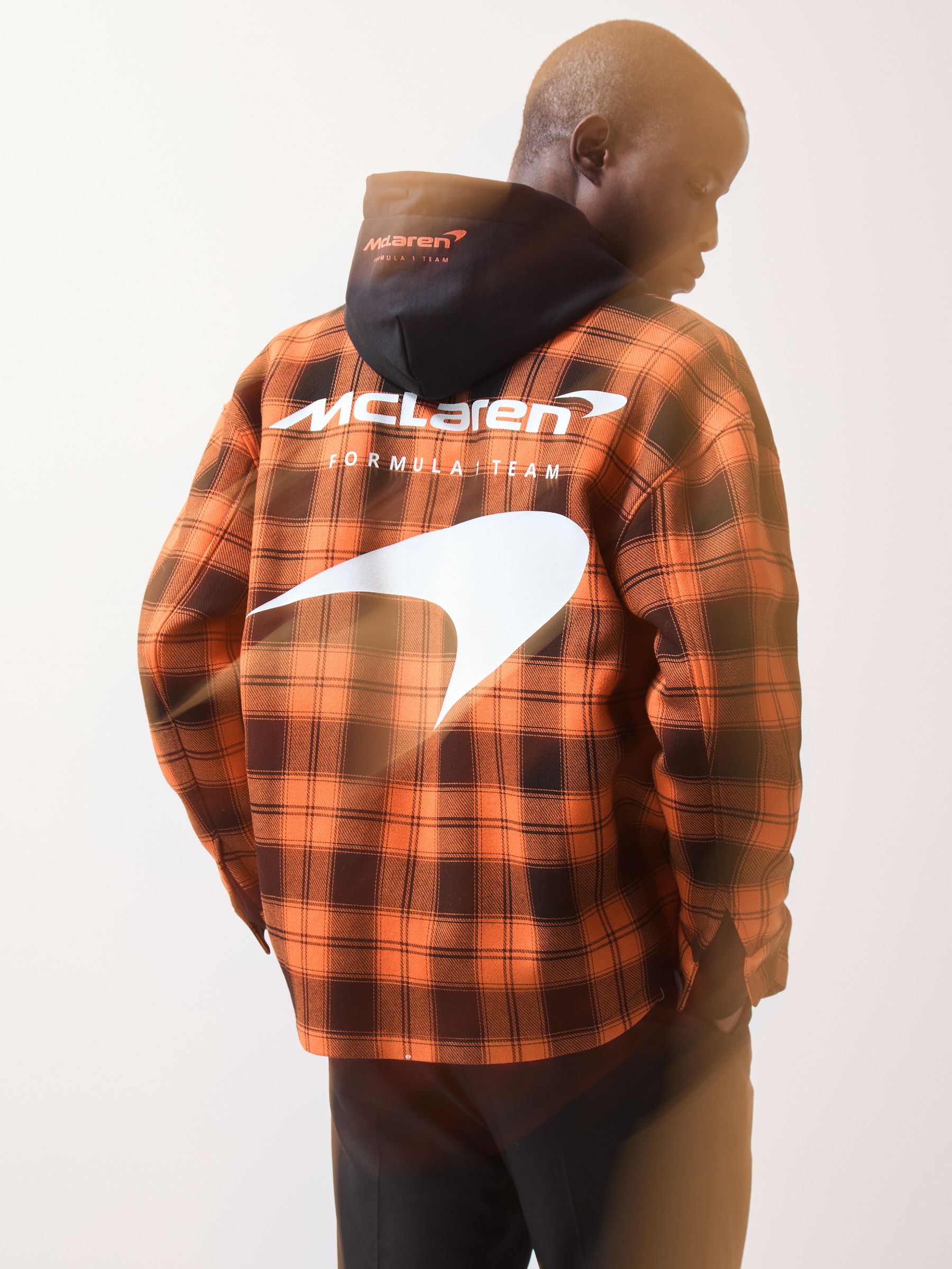 McLaren F1 Team Check Logo Overshirt in Papaya Orange/Black