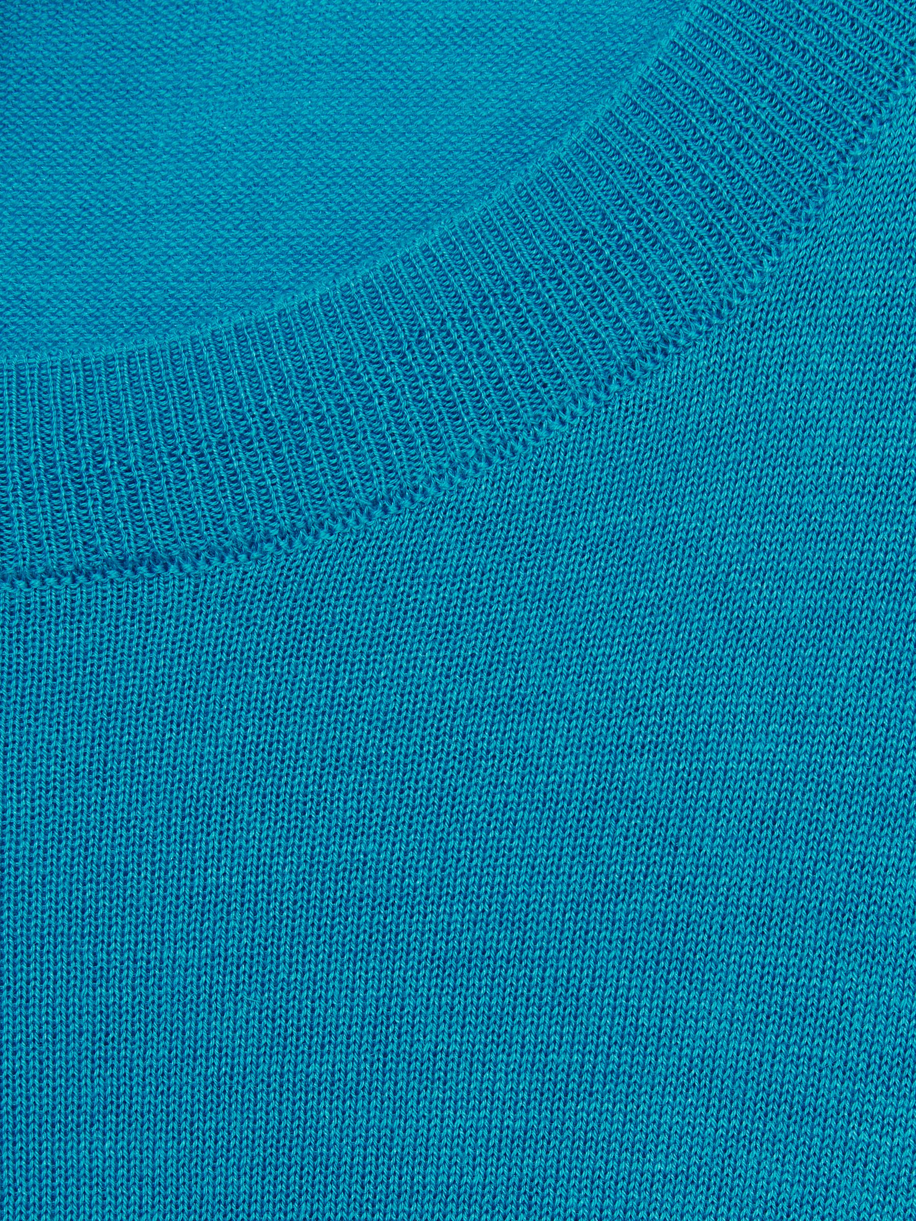 Fine-Knit Crew-Neck Jumper With Cashmere in Blue