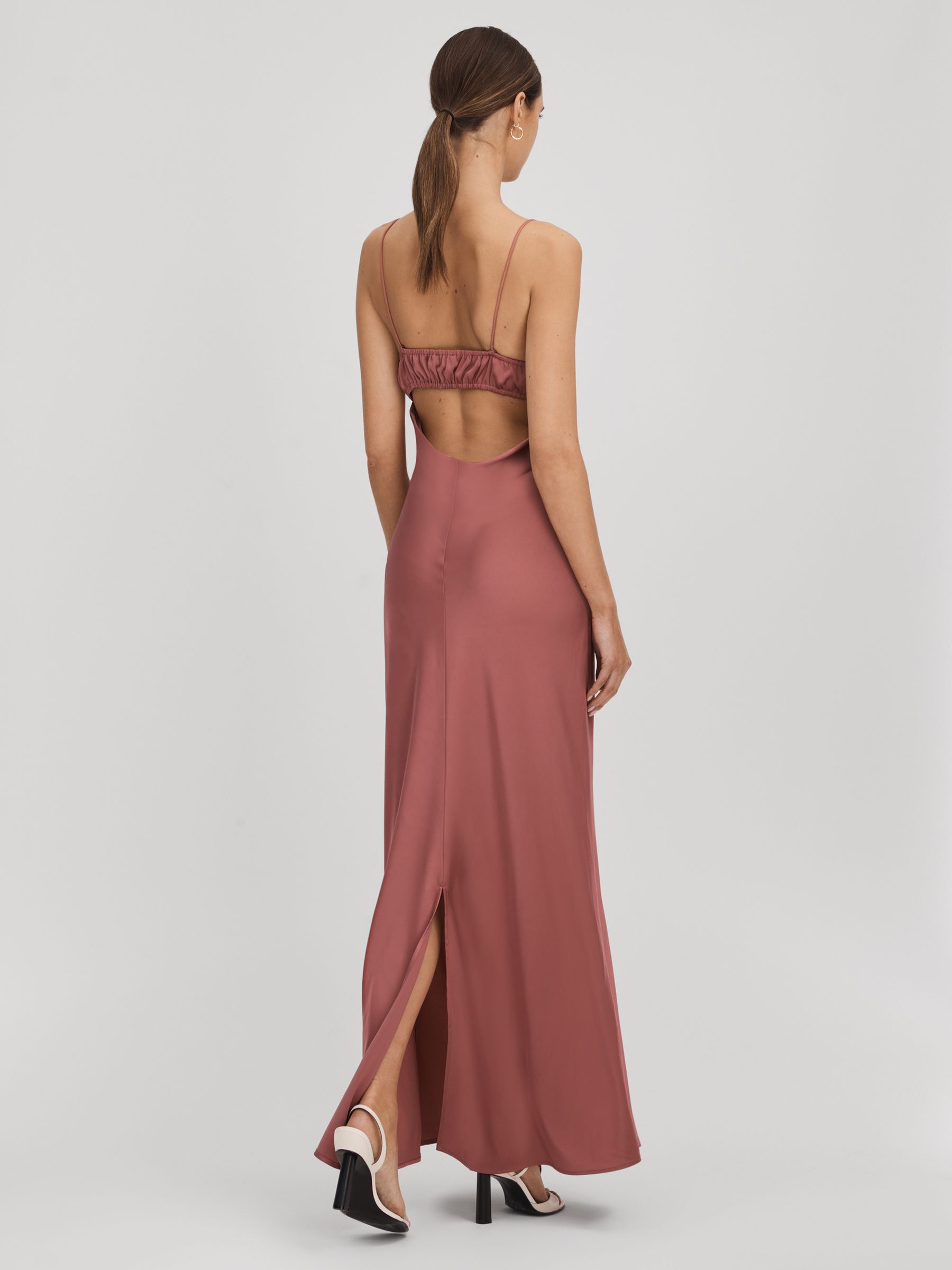 Paige Ruched Maxi Dress in Dusk Pink
