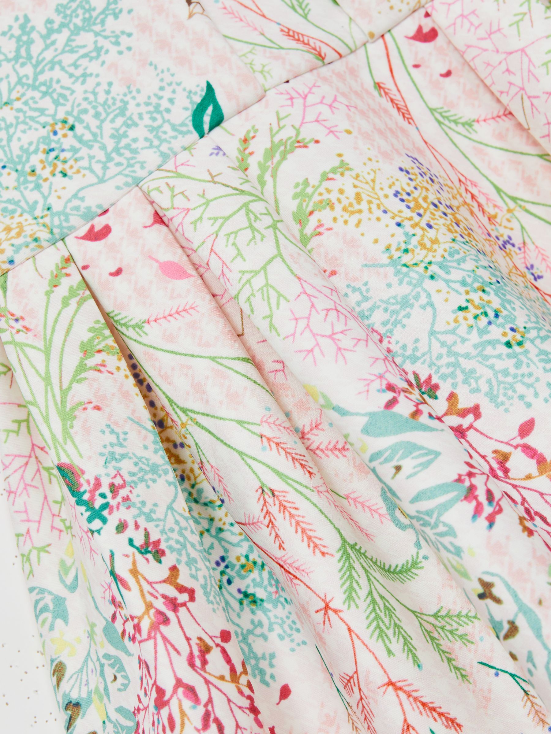 13-14 yrs Floral-Print Pleated Scuba Dress in Pink Print