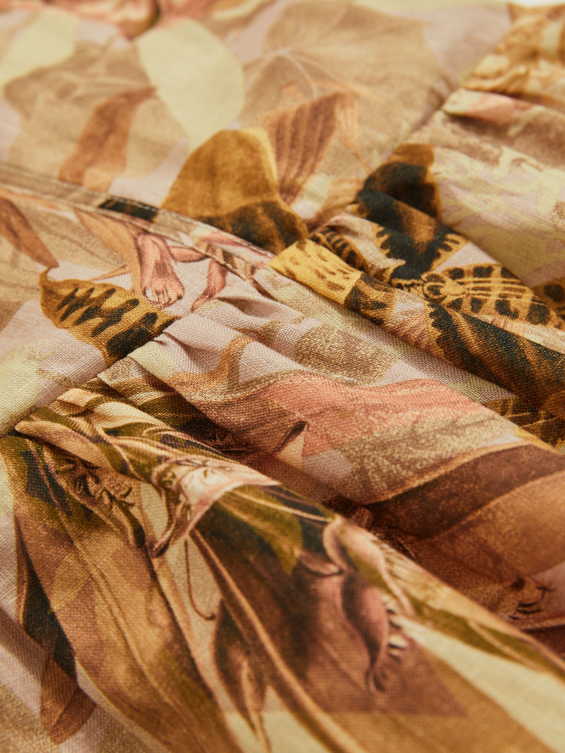 4-9 yrs Reiss | NYBG Floral-Print Midi Dress in Khaki