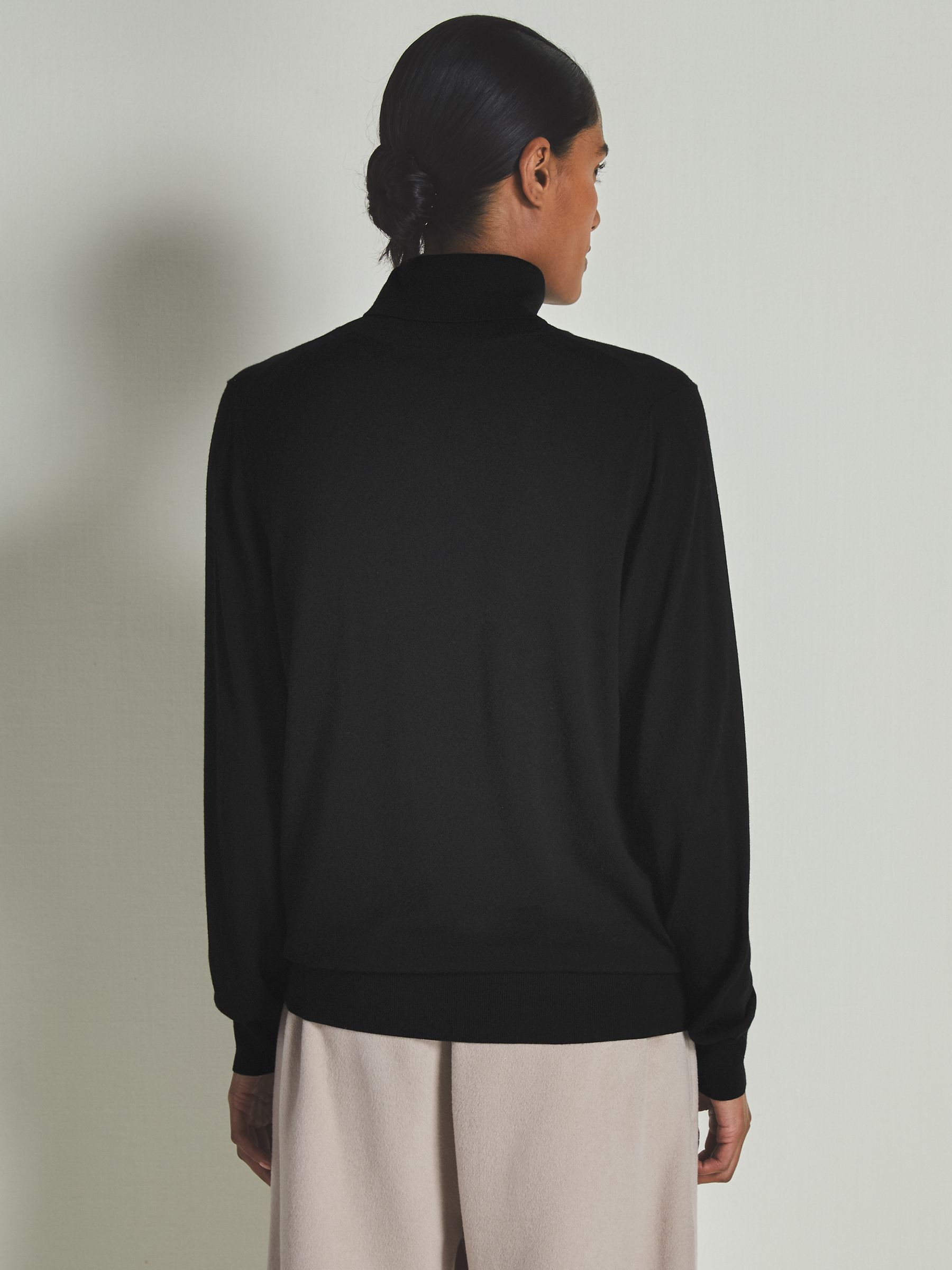 Reiss | Les 100 Ciels Noble-Wool Roll-Neck Jumper in Black