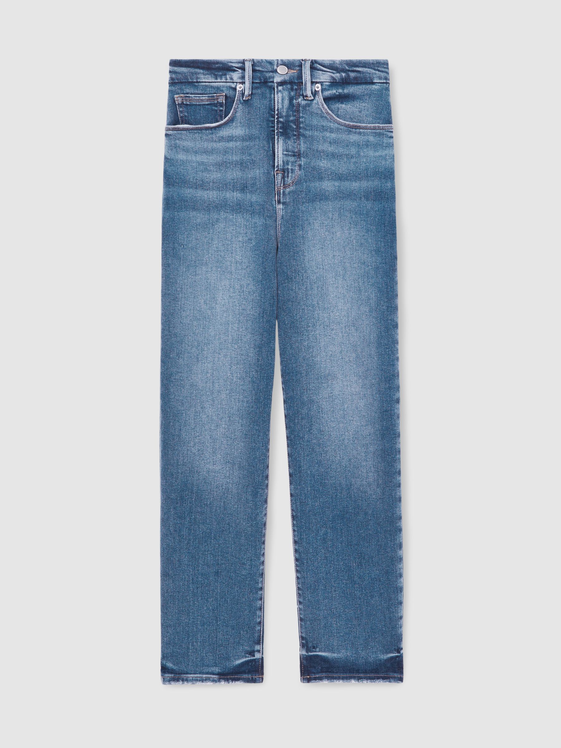 Straight Compression Jeans in Indigo Blue