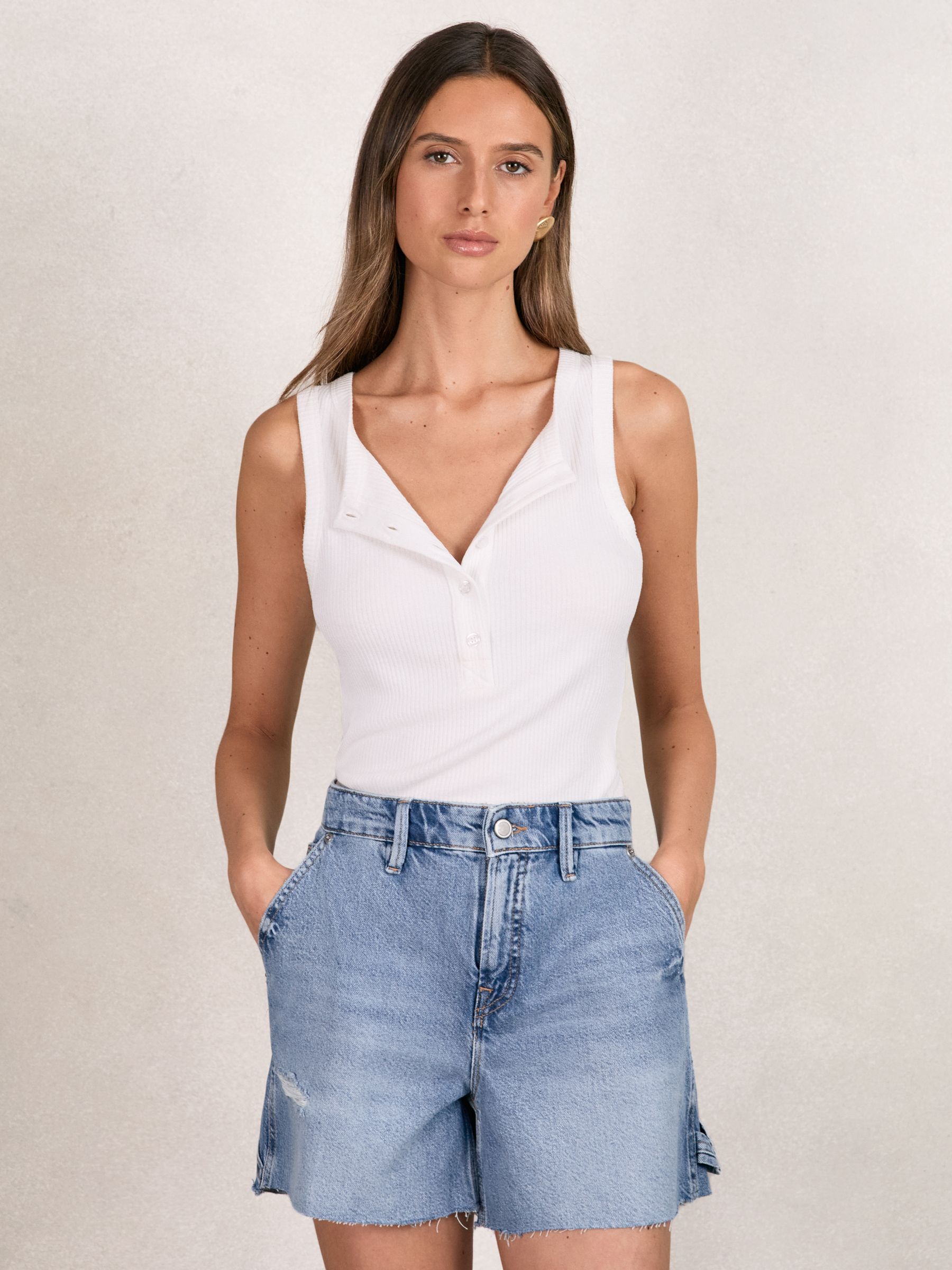 90S Long 100% Cotton Shorts in Indigo Blue