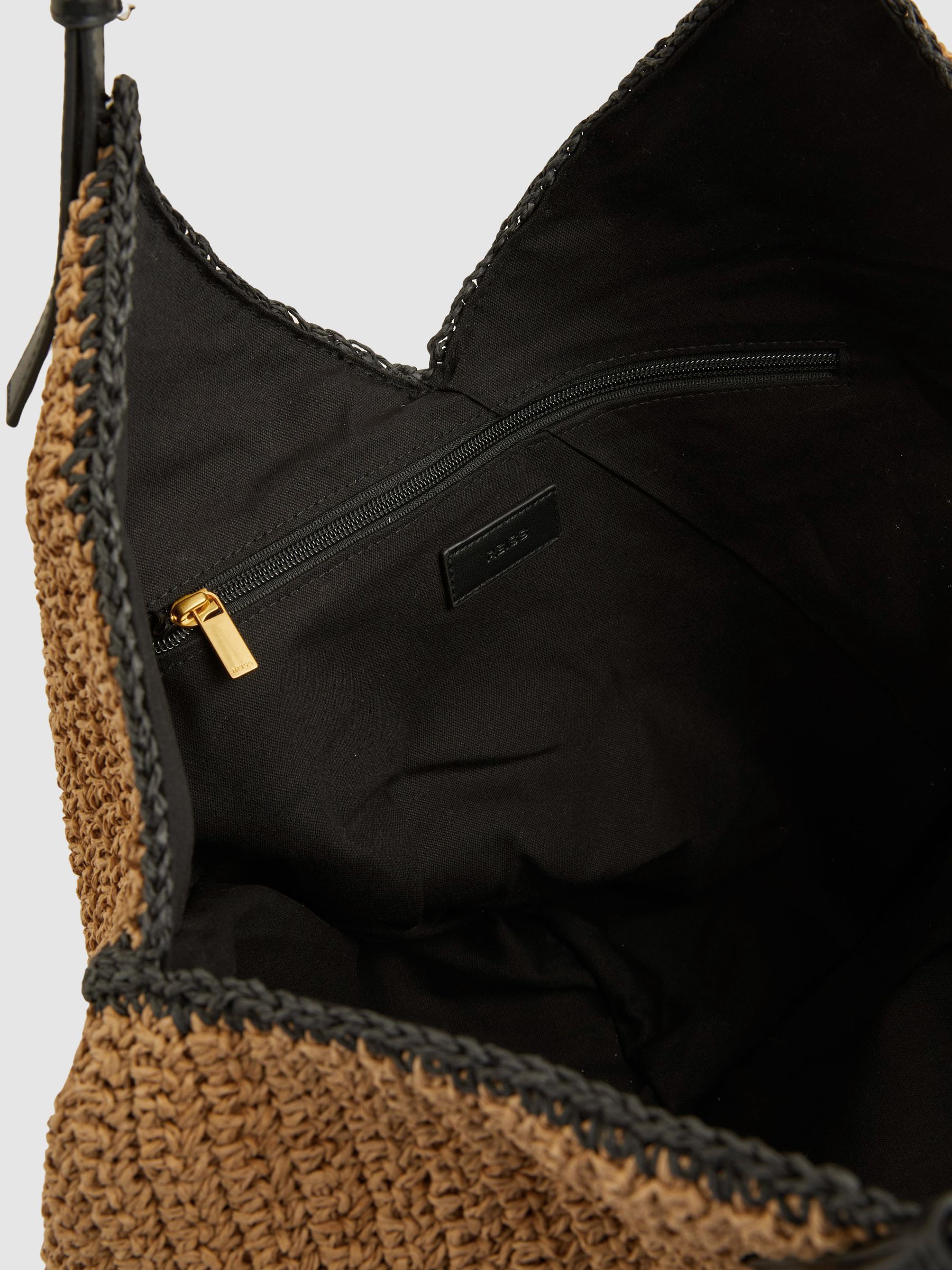 Raffia Ruffle Tote Bag in Natural