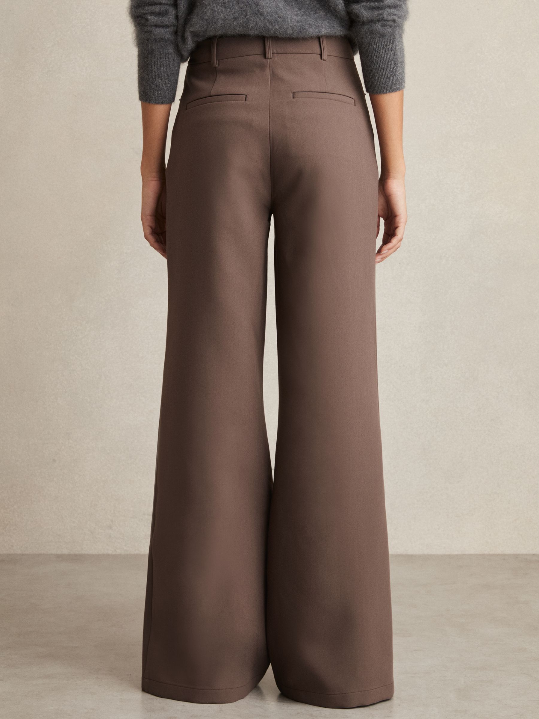Petite Palazzo Tailored Trousers in Mink Neutral