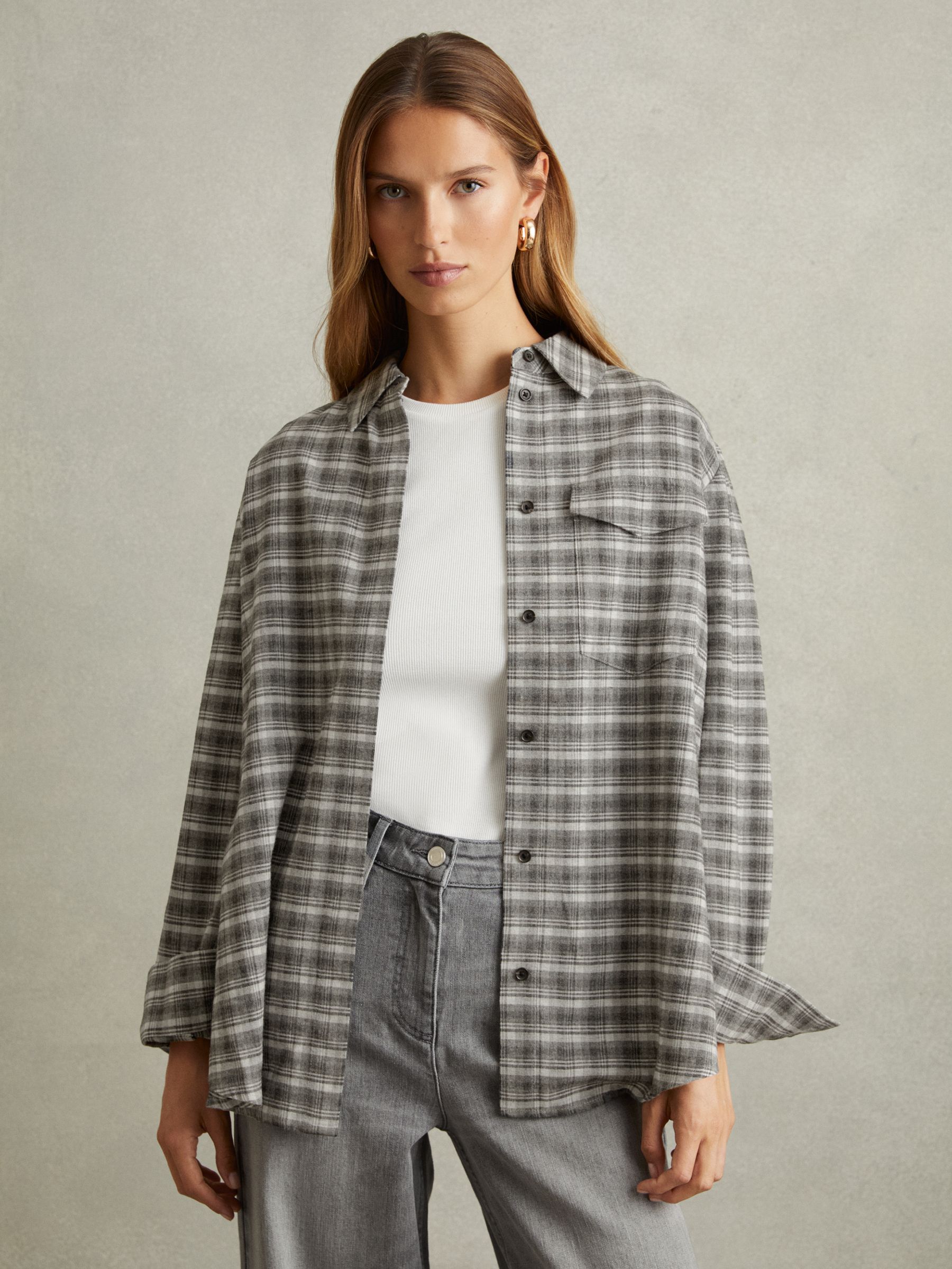 Lorena Grey Checked Button-Through Shirt