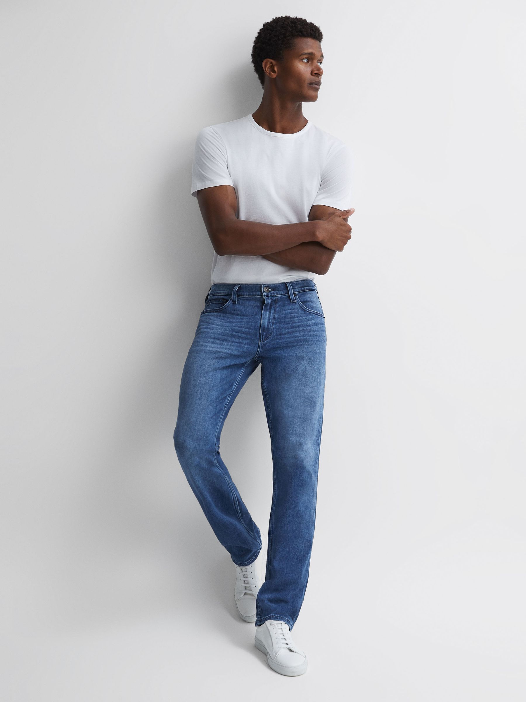 Paige Regular Fit Straight Leg Jeans in Stetson