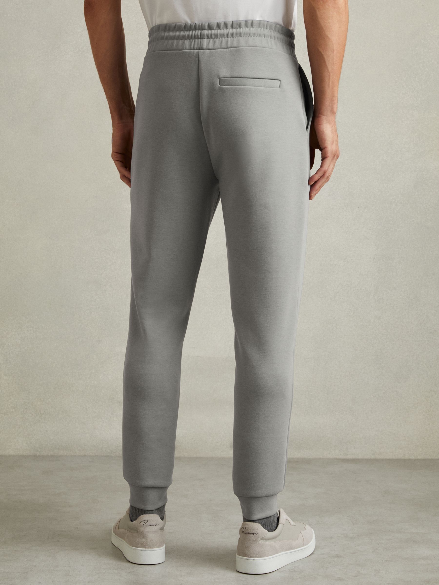 Interlock-Jersey Drawstring Joggers in Flint Grey