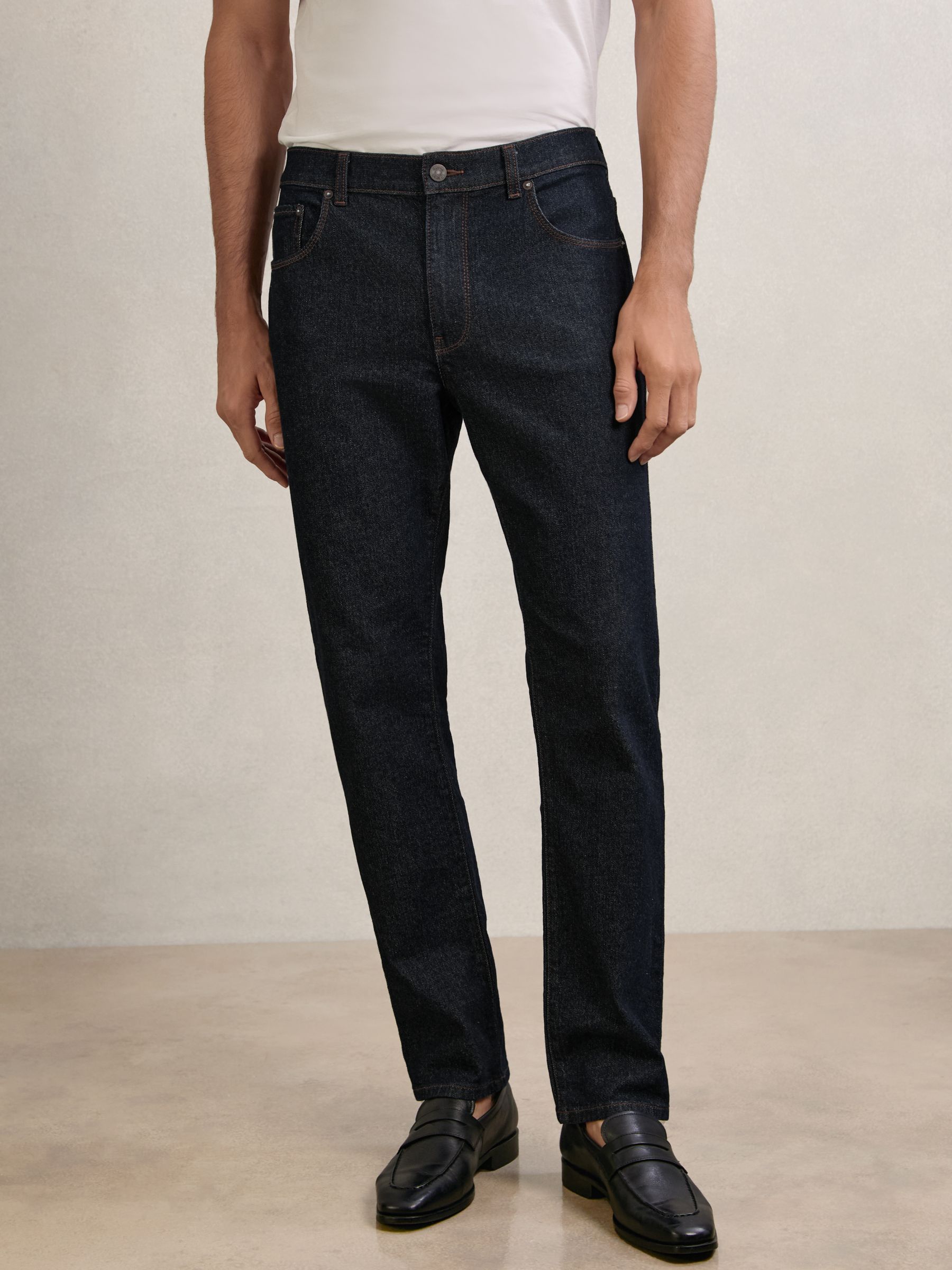 Straight-Leg Jeans in Raw Indigo