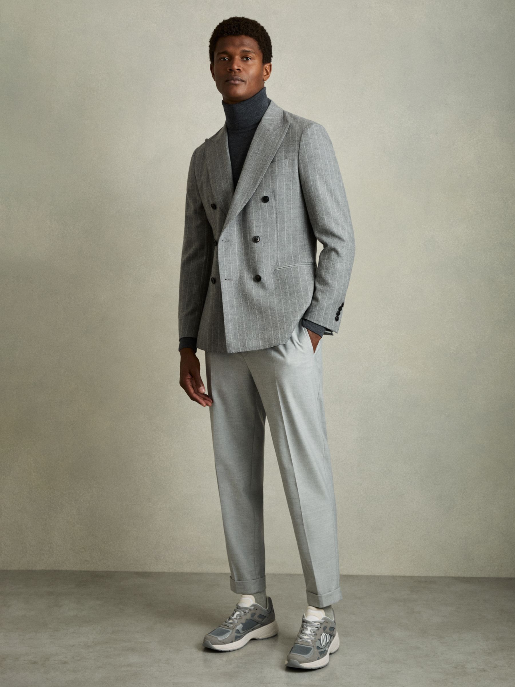 Nubuck and Mesh Trainers in Grey