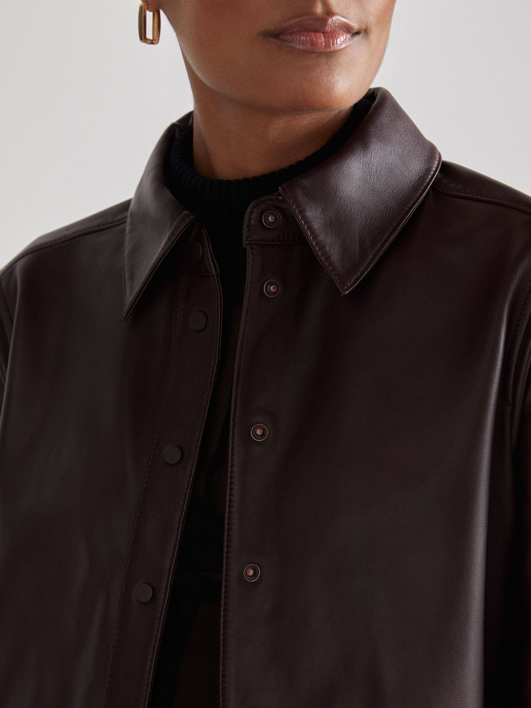 Atelier Leather Shirt in Oxblood
