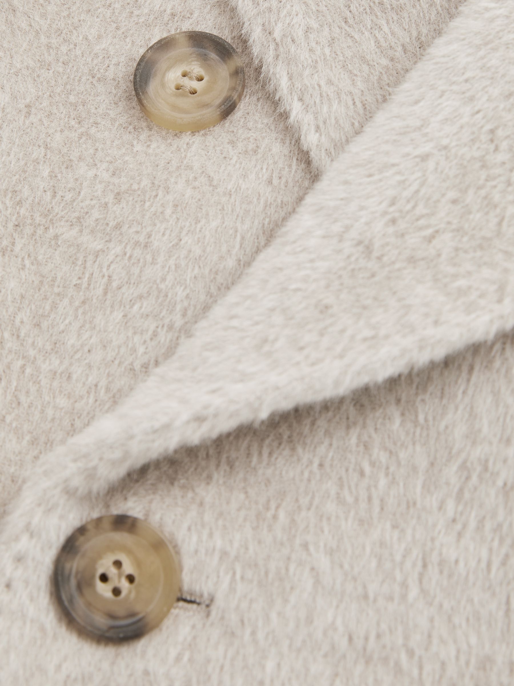 Oscar Jacobson Alpaca-Wool Double-Breasted Coat in Beige Melange
