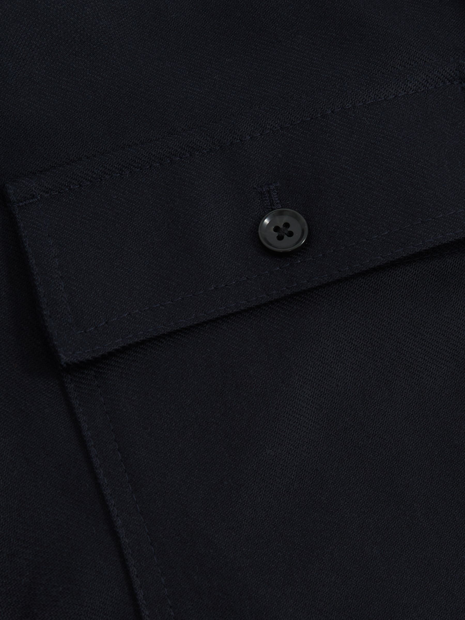 Lyocell Cotton Wide Utility Trousers in Navy