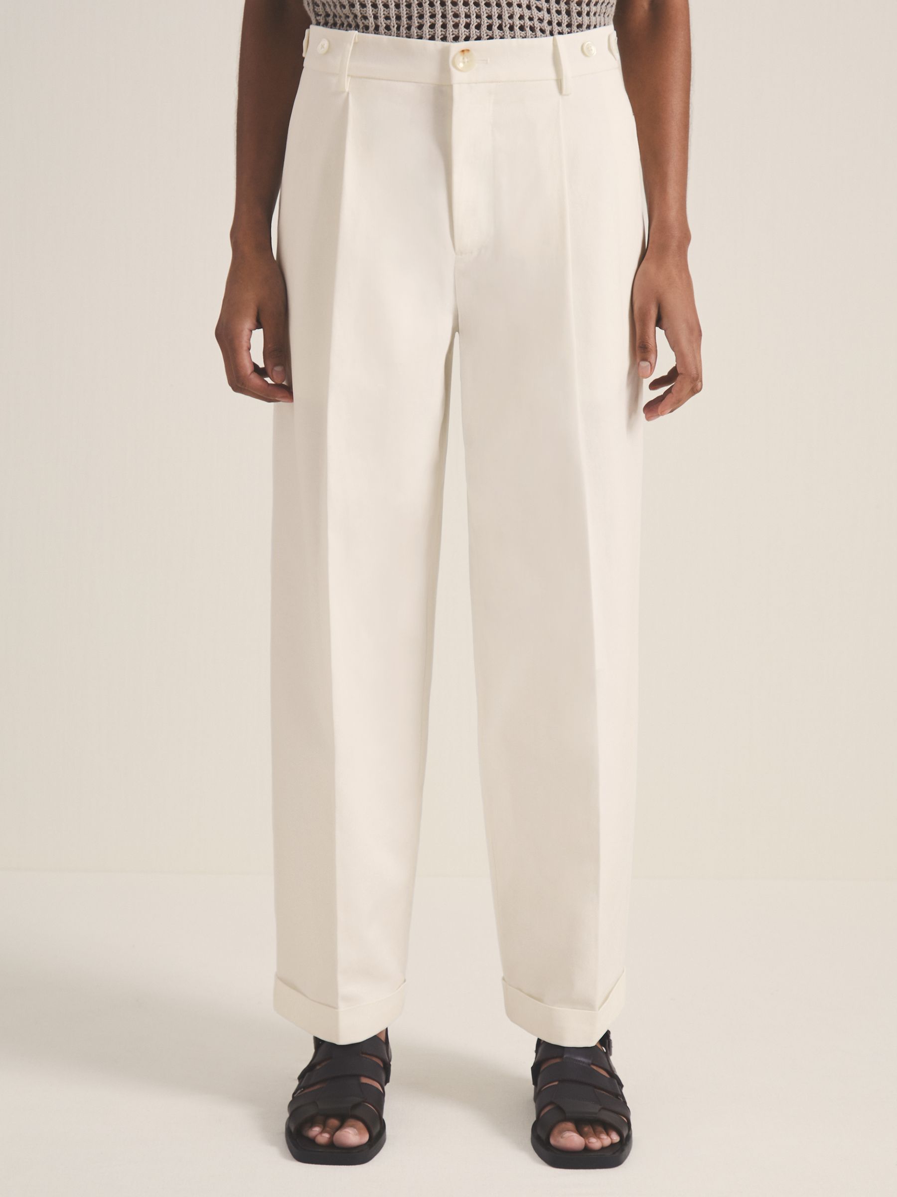 Reiss | Les 100 Ciels Wide Leg Trousers in White
