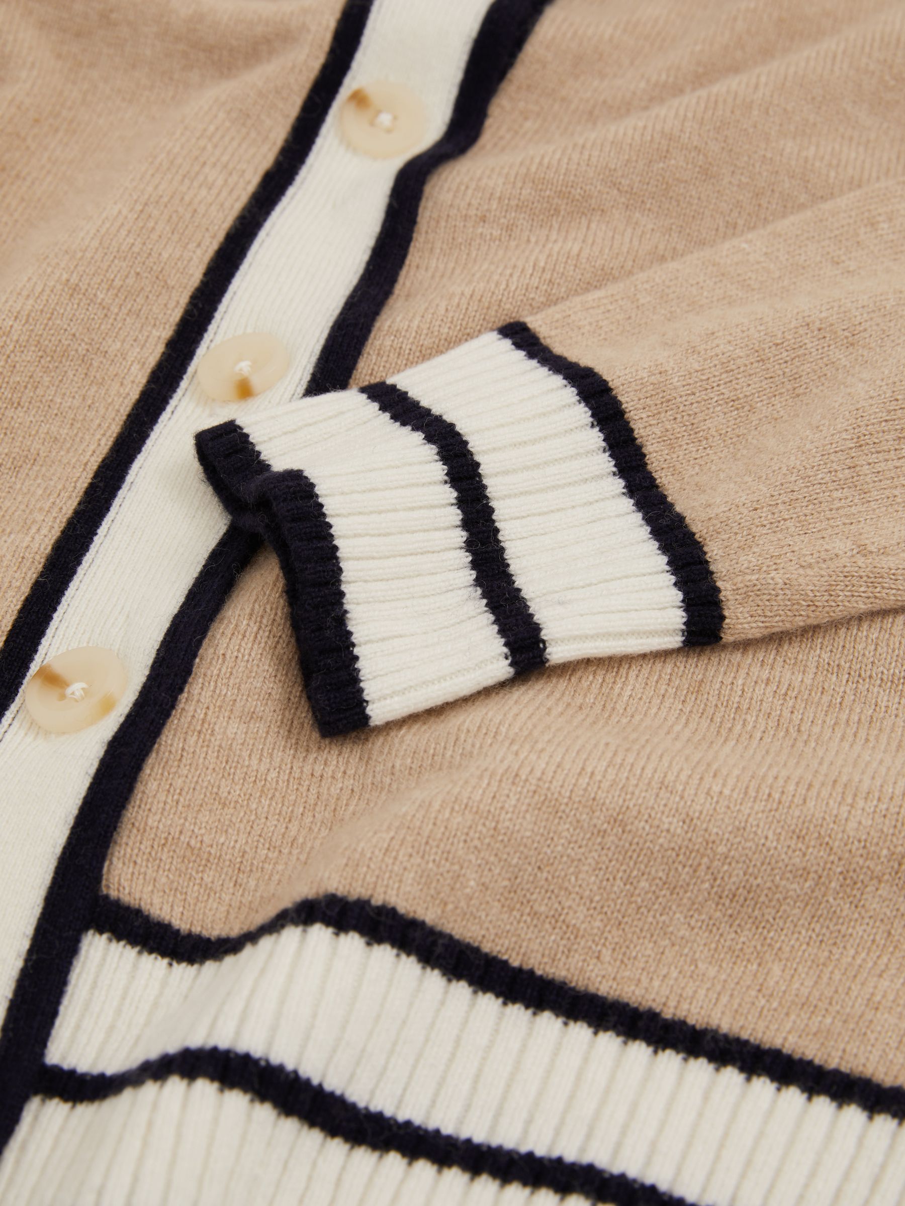 4-9 yrs Merino-Blend Varsity Cardigan With Cashmere in Camel