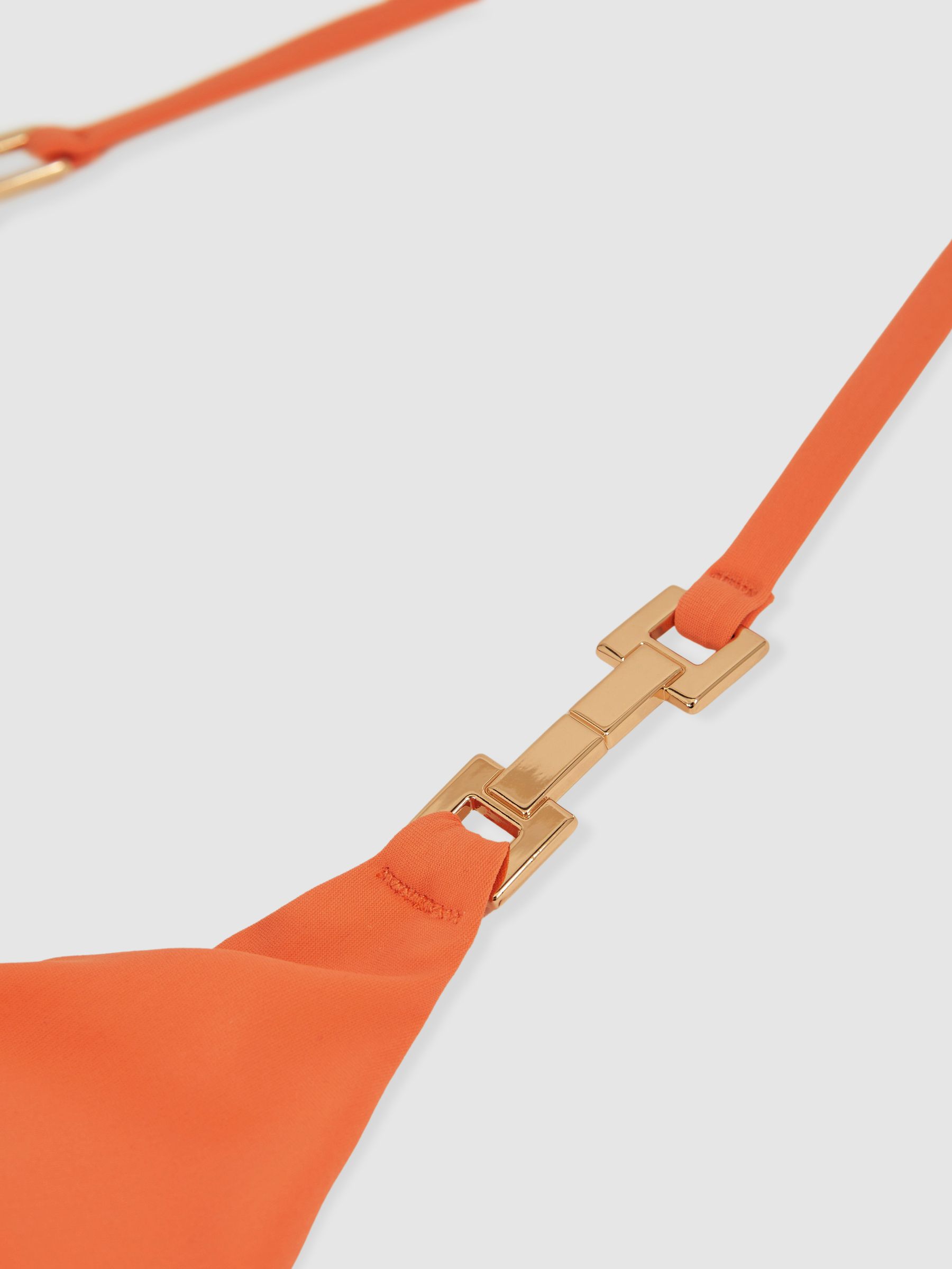 Triangle Halter Neck Bikini Top in Coral Orange