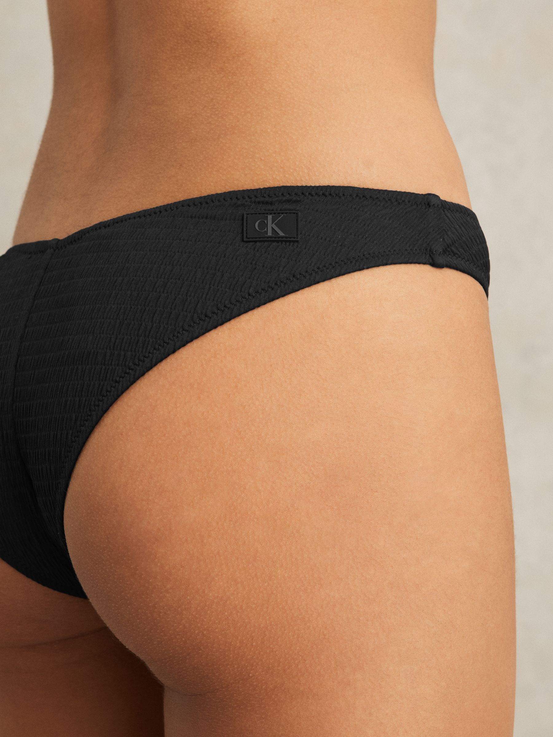 Calvin Klein Crinkle Bikini Bottoms in Black