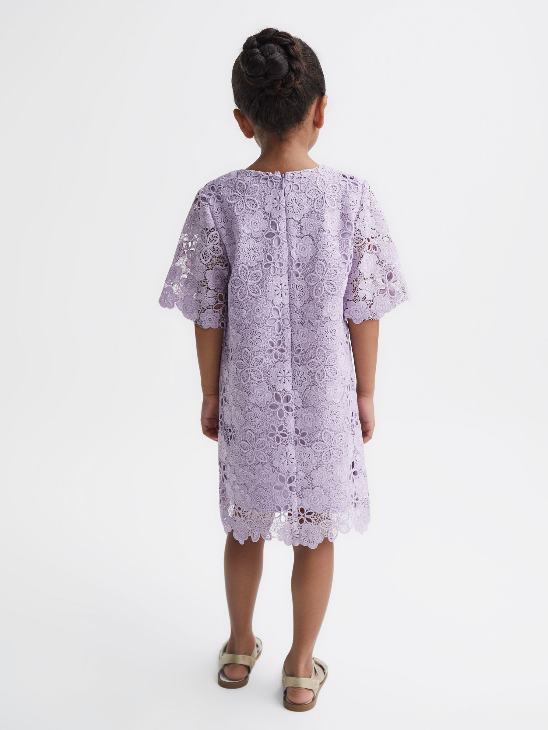 9-12 yrs Lace T-Shirt Dress in Lilac