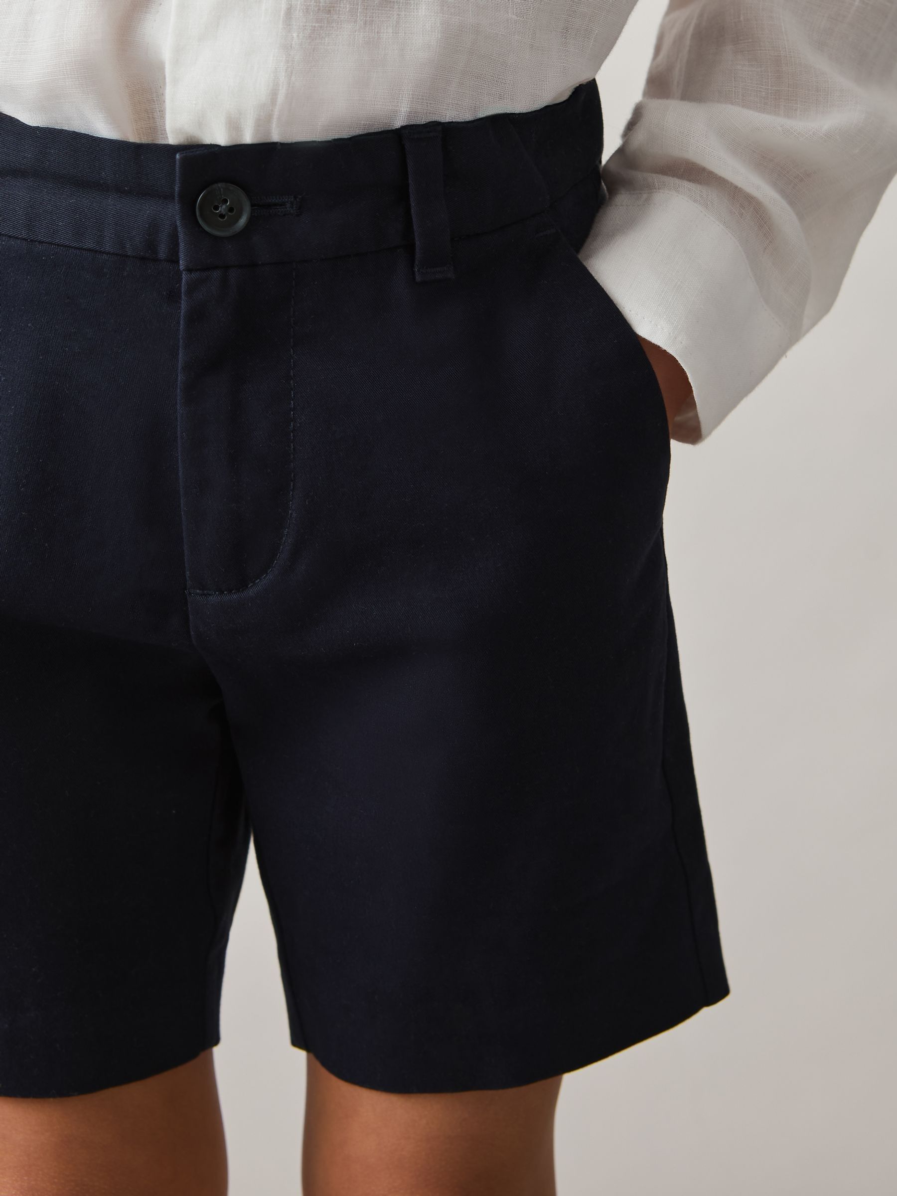 3-9 yrs Cotton Chino Shorts with Stretch in Navy