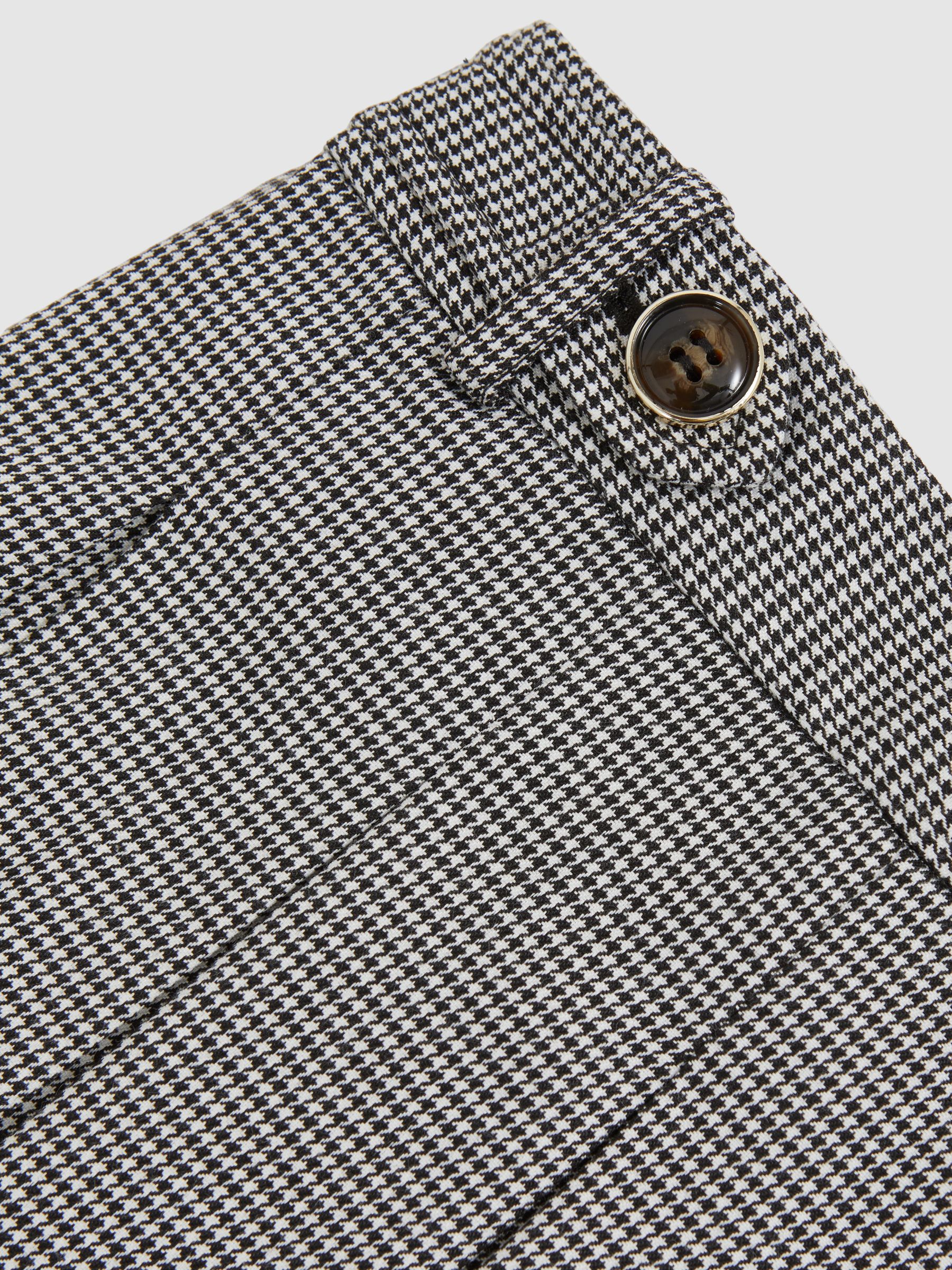 3-9 yrs Houndstooth-Check Pleated Skirt in Black/White