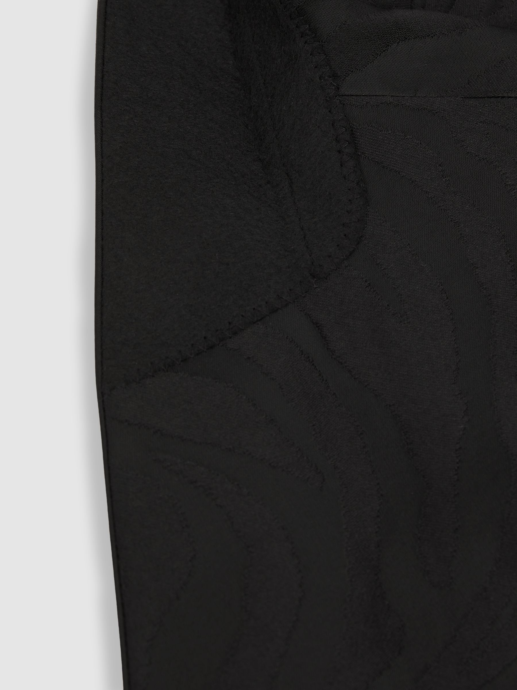 Wool-Blend Jacquard Tuxedo Jacket in Black