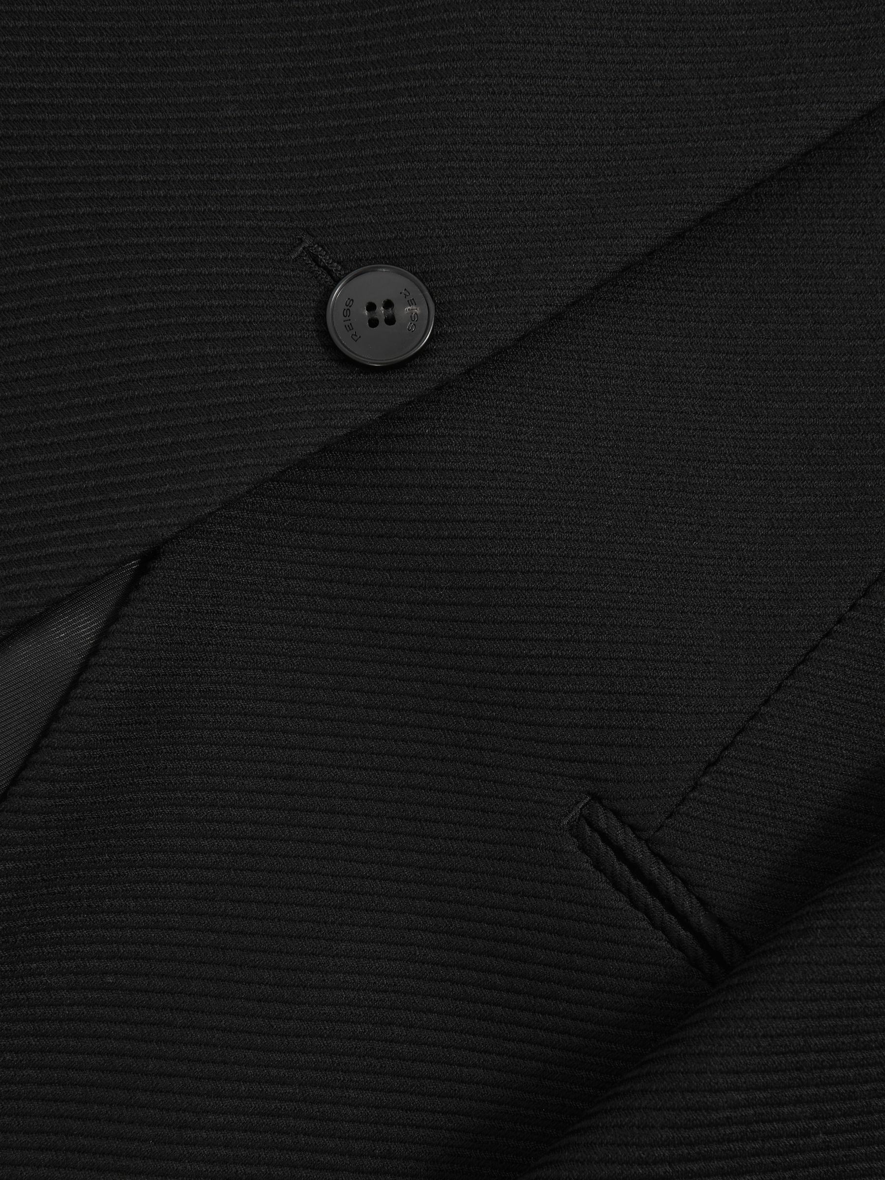 Wool-Blend Wrapover Blazer in Black