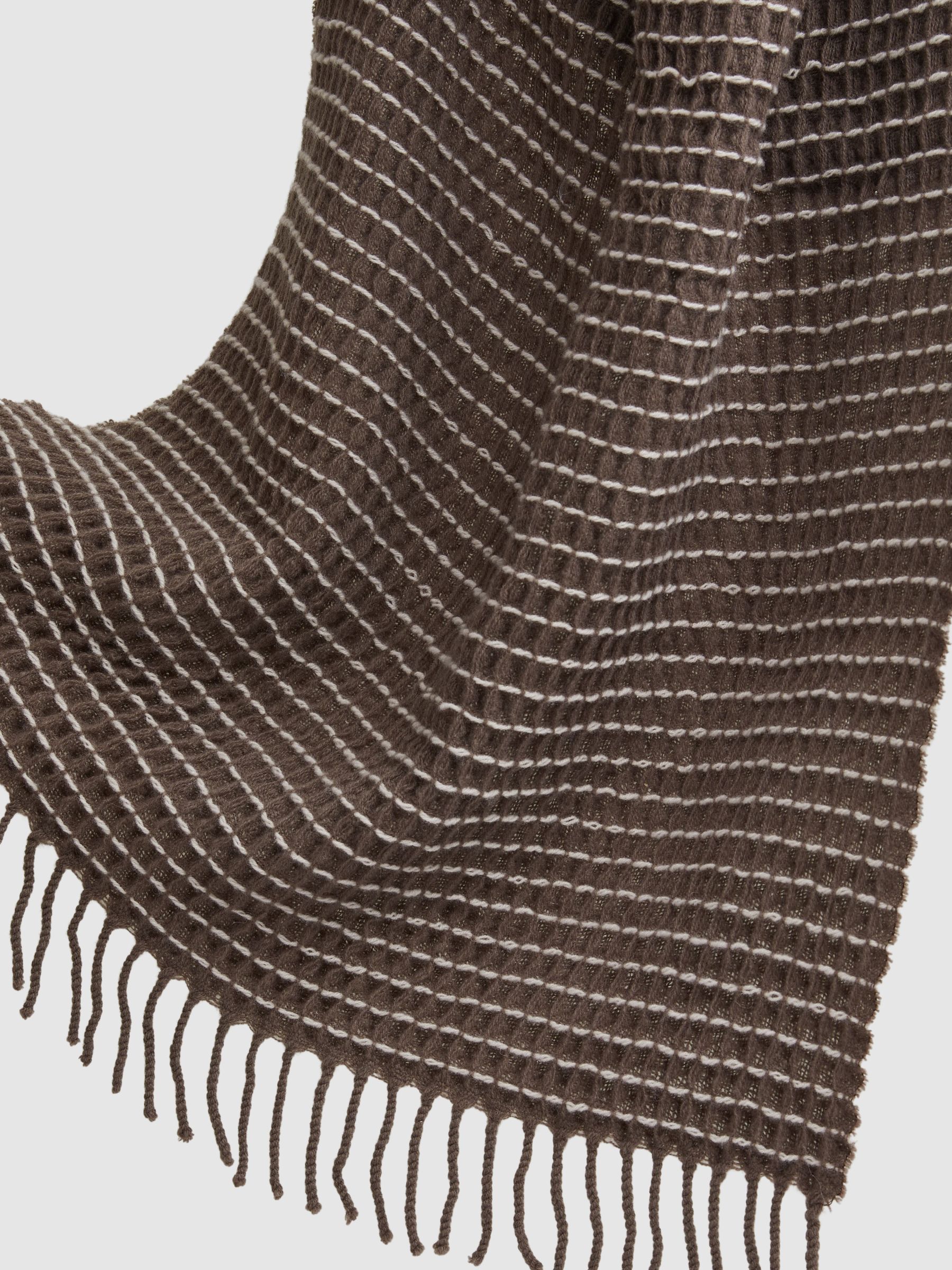 Wool Waffle Scarf in Taupe