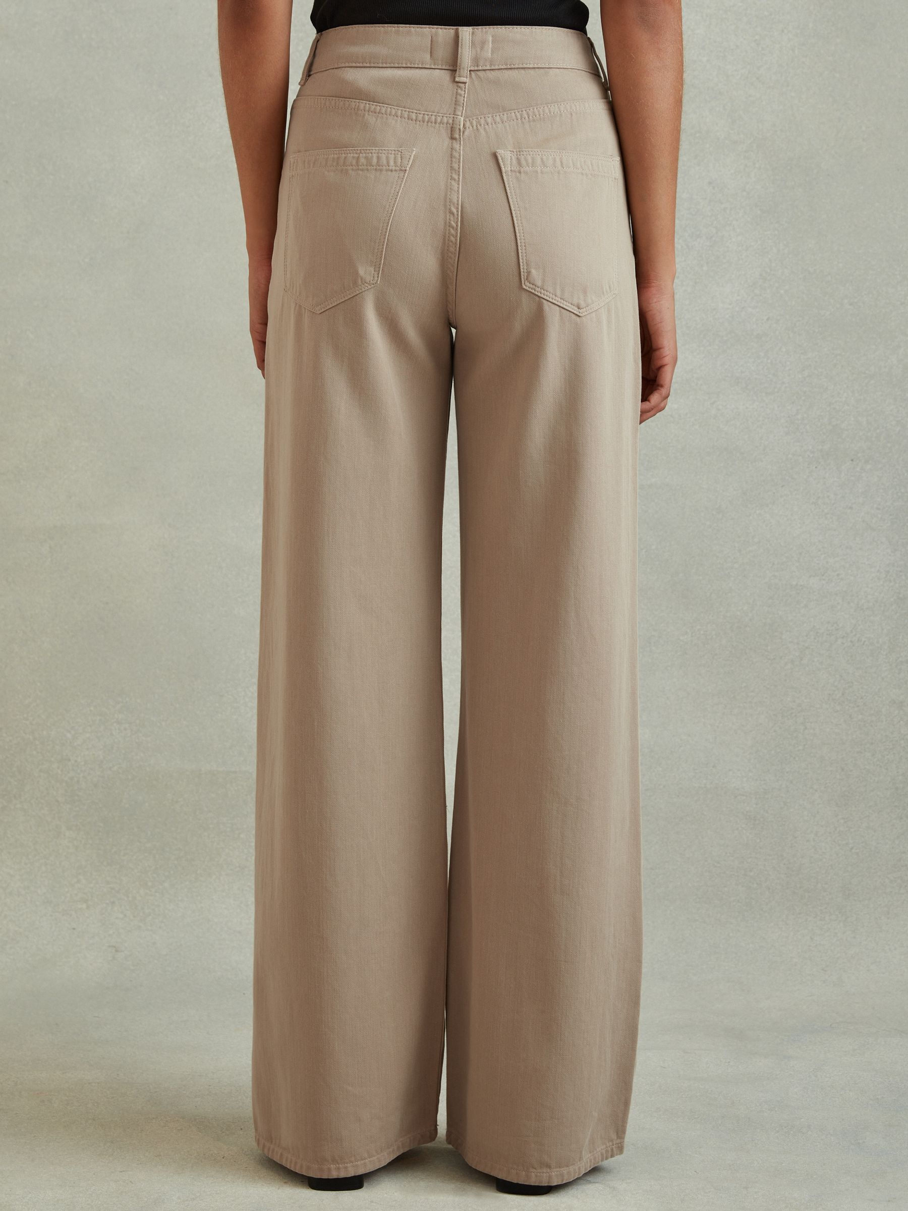 Garment Dyed Wide Leg Trousers in Light Camel
