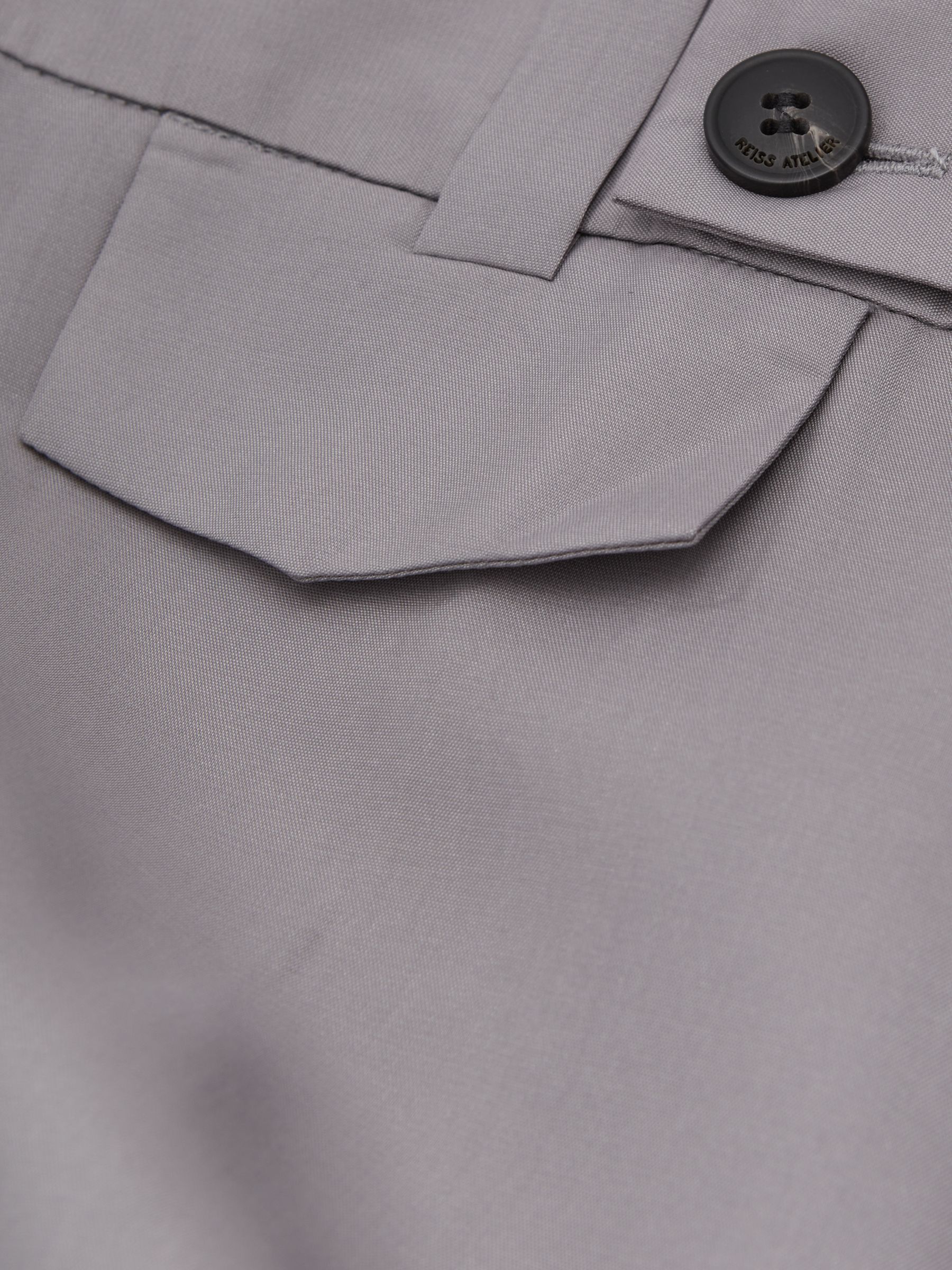 Atelier Wide Leg Waistband Detail Trousers in Grey