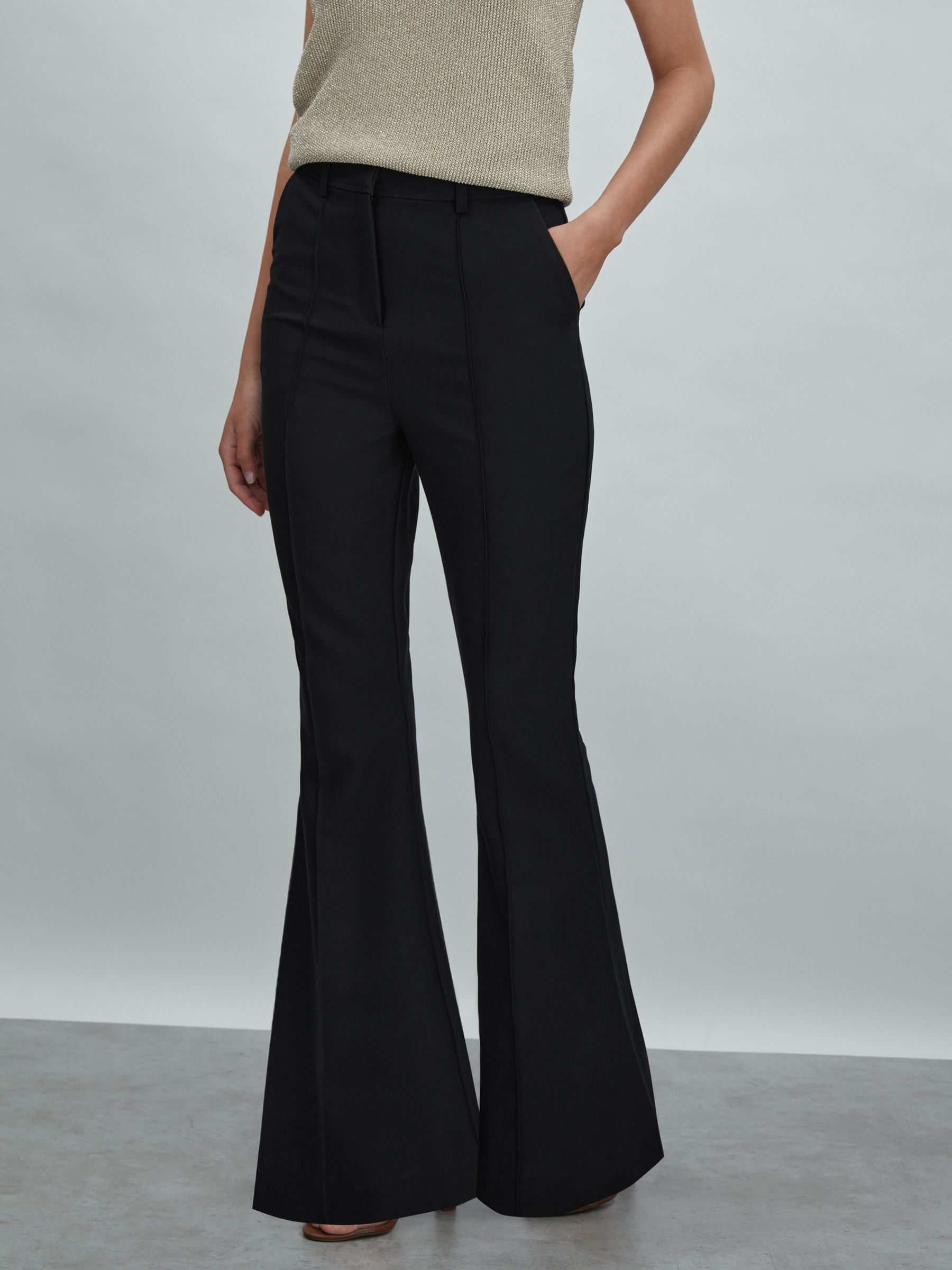 Acler High Rise Flared Trousers in Black