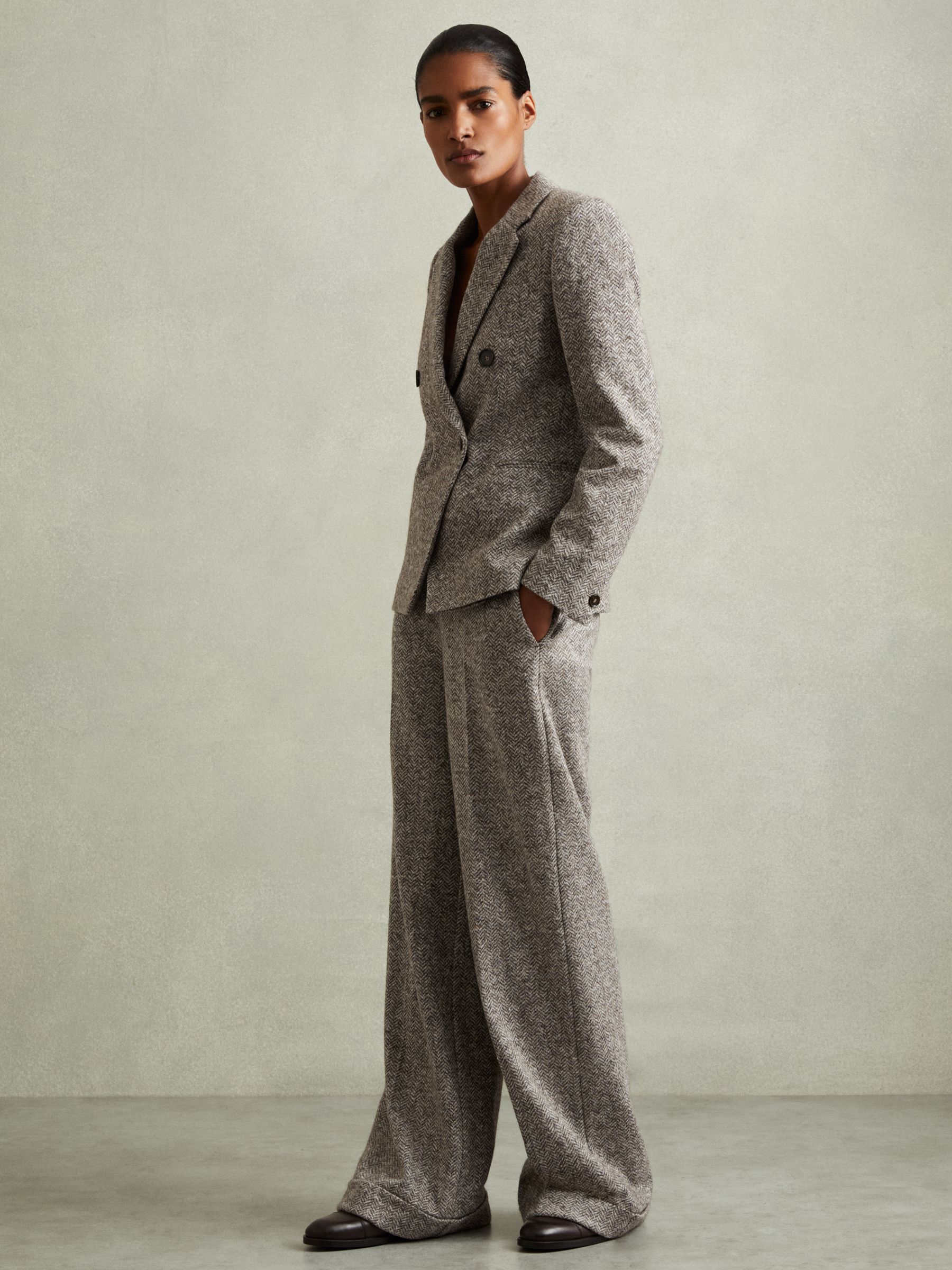 Wool and Cotton-Blend Tweed Suit Jacket in Grey