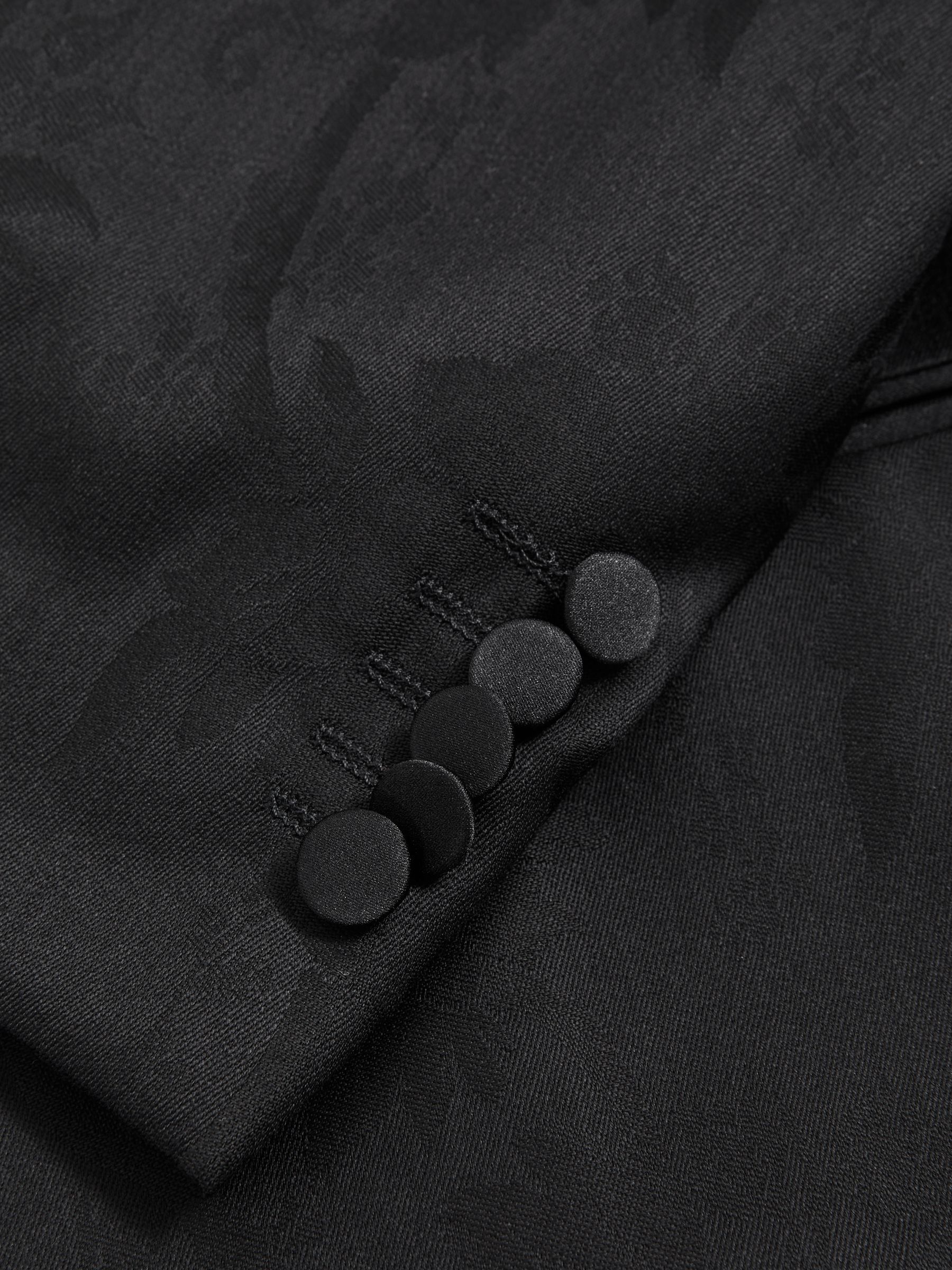 Jacquard Oscar Jacobson Double Breasted Blazer in Black