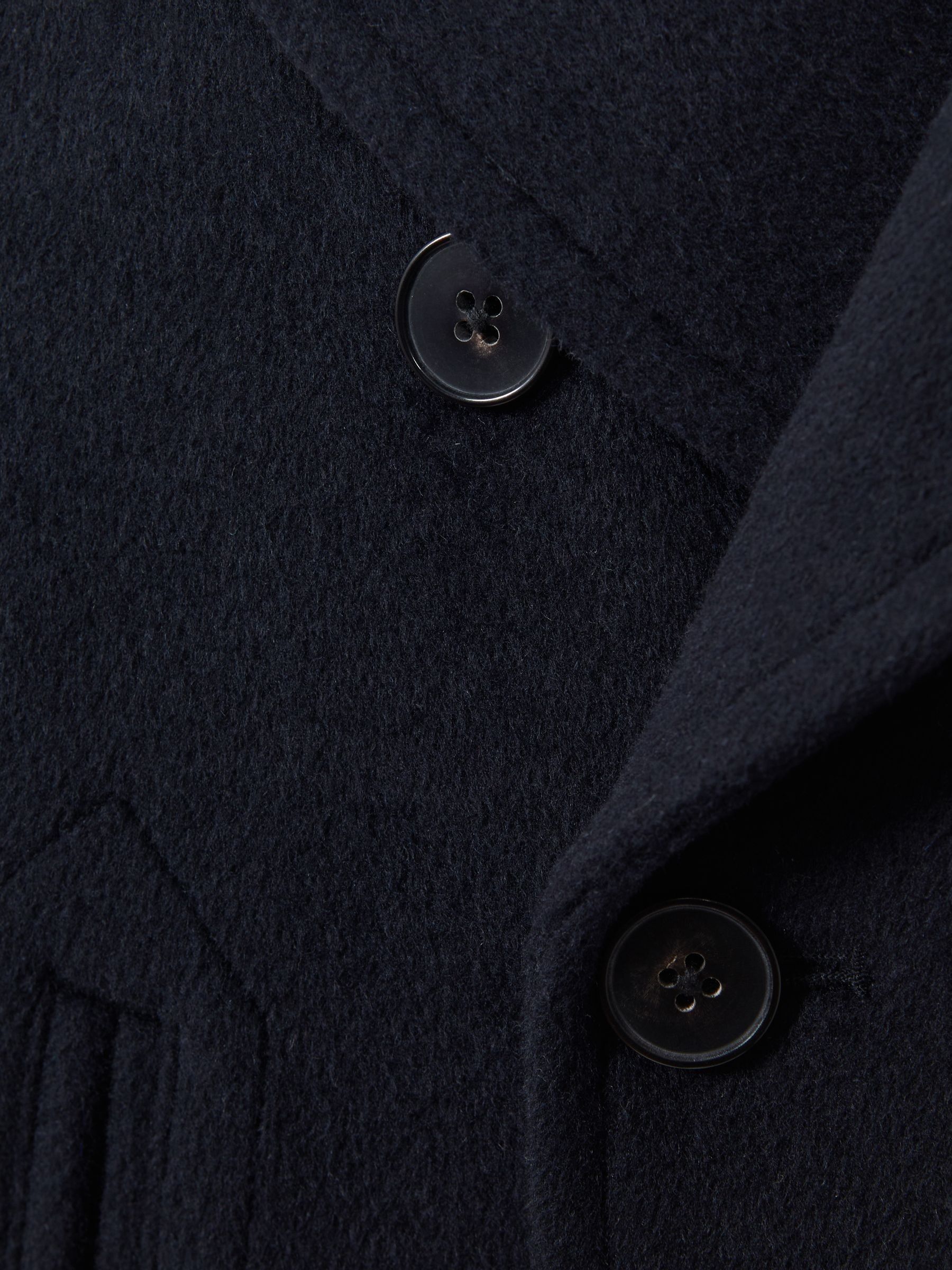 9-13 yrs Wool Blend Twill Double Breasted Coat in Navy