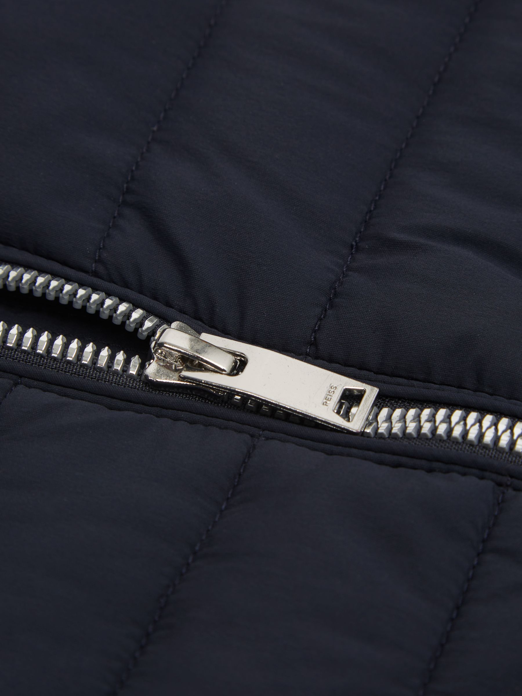 3-9 yrs Funnel Neck Quilted Hybrid Jacket in Navy